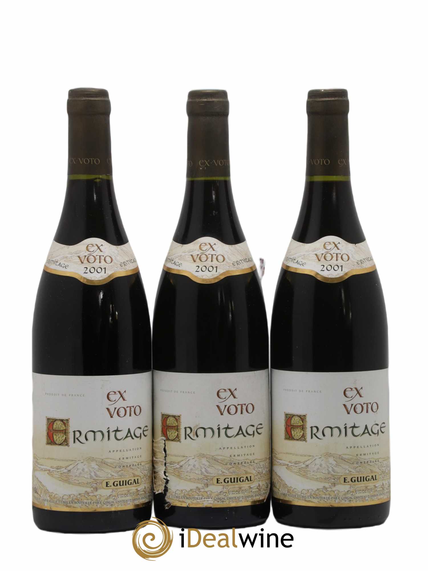 Ermitage Ex Voto Guigal 2001 - Lot de 3 bouteilles - 0