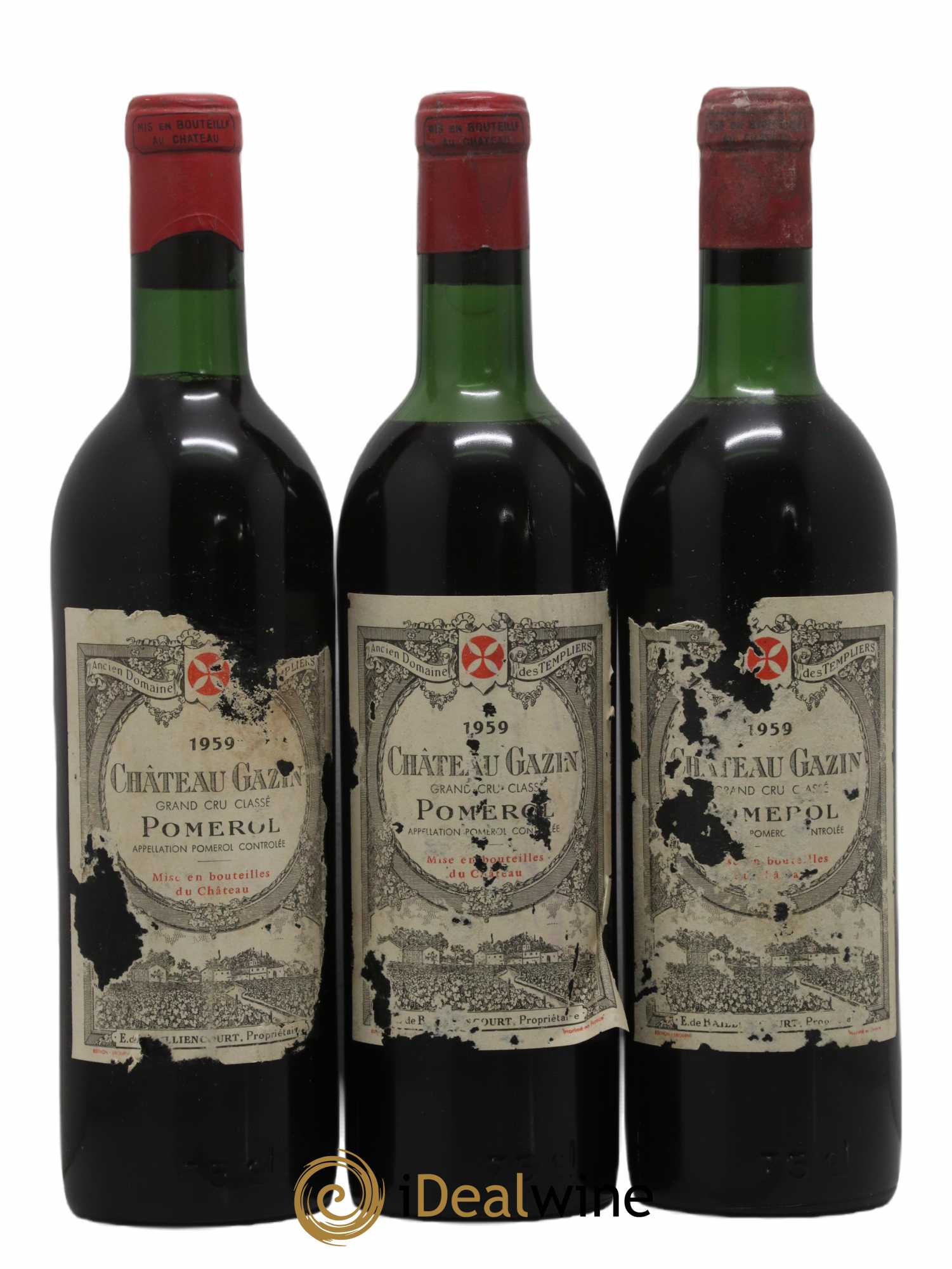 Château Gazin 1959 - Lot de 3 bouteilles - 0