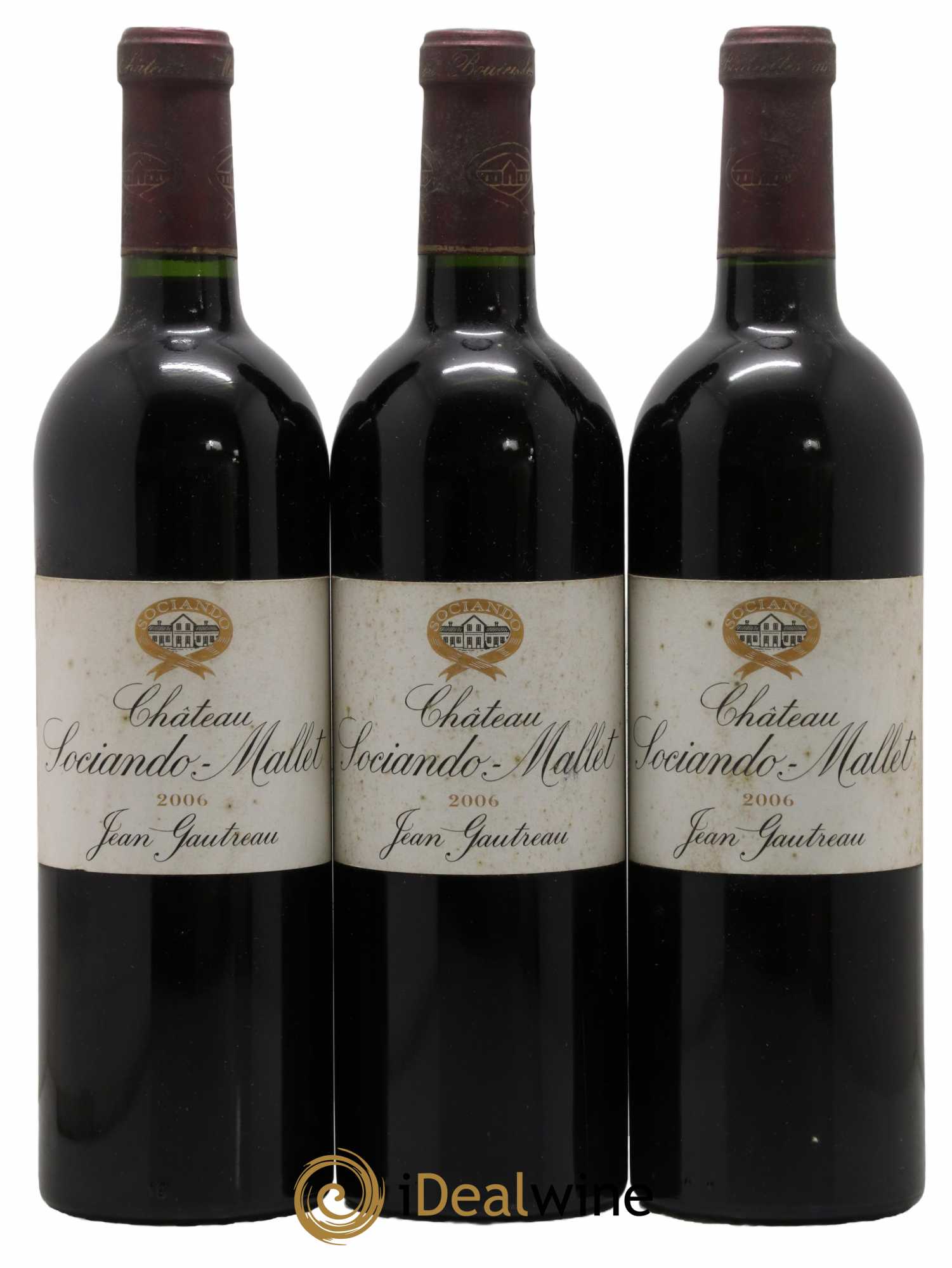 Château Sociando Mallet 2006 - Lot de 3 bouteilles - 0