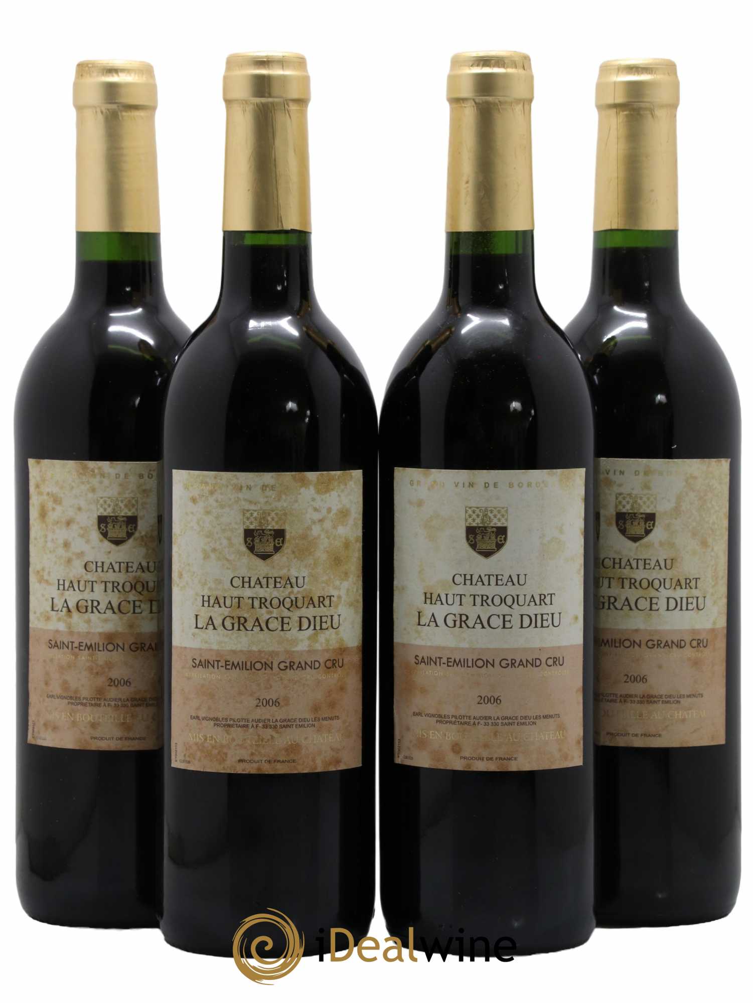 Saint-Émilion Grand Cru Haut Troquart La Grace Dieu 2006 - Lot de 4 bouteilles - 0