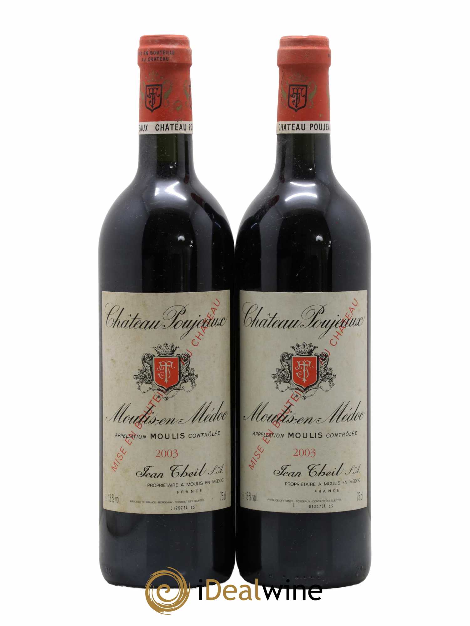 Château Poujeaux 2003 - Lot de 2 bouteilles - 0