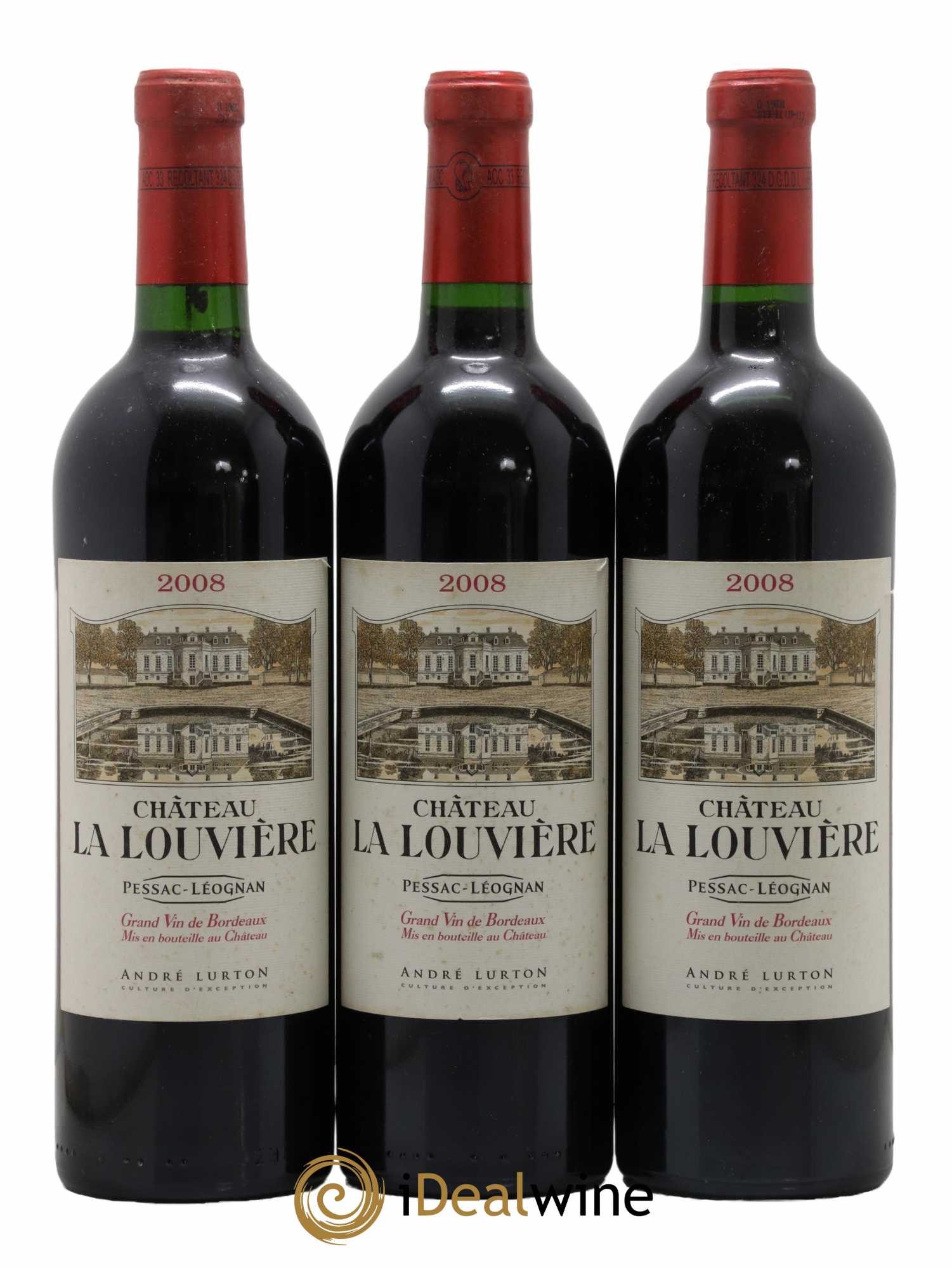 Château la Louvière 2008 - Lot de 3 bouteilles - 0