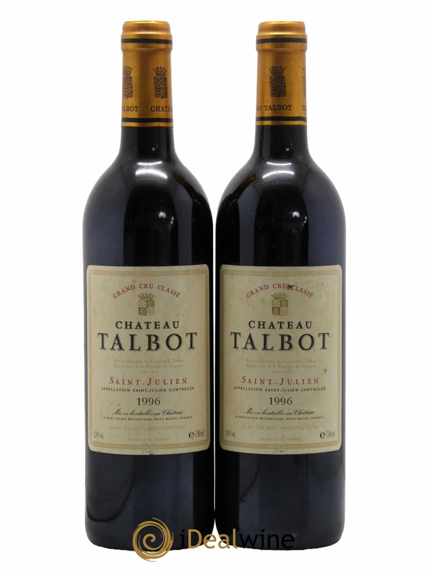 Château Talbot 4ème Grand Cru Classé 1996 - Lot de 2 bouteilles - 0