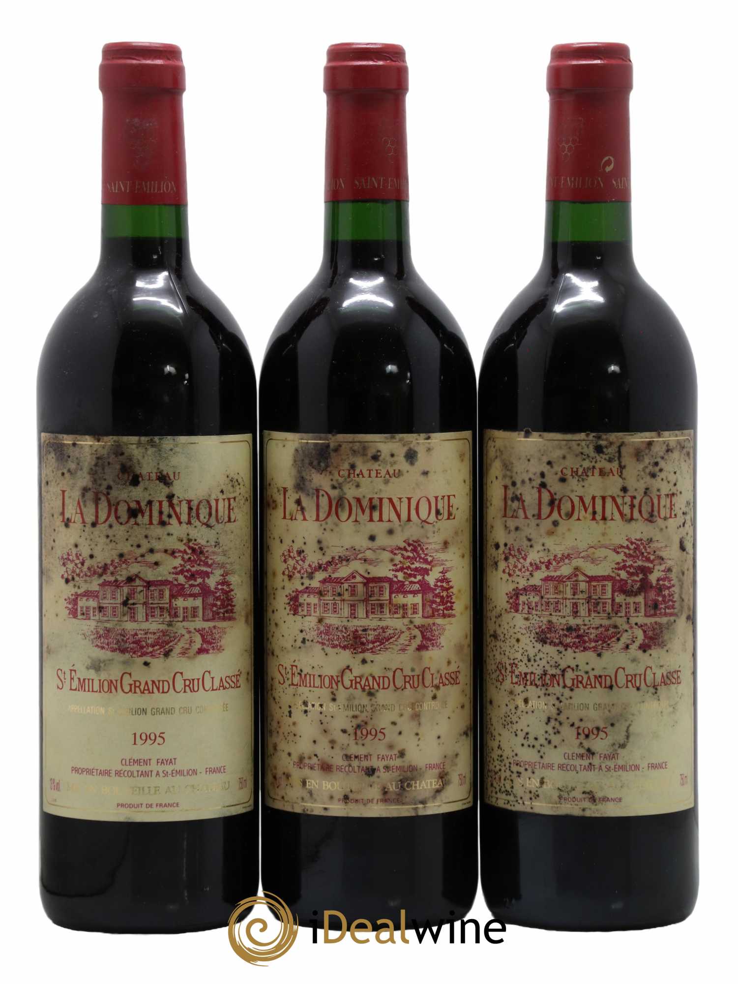Château la Dominique Grand Cru Classé 1995 - Lot of 3 bottles - 0