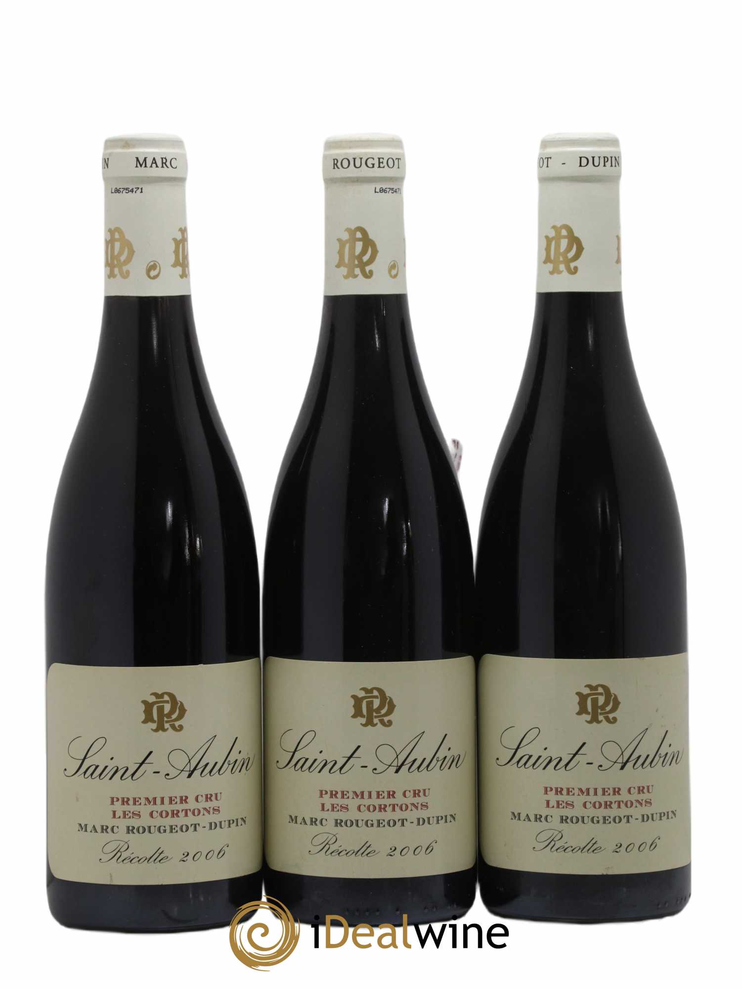 Saint-Aubin 1er Cru Les Cortons Marc Rougeot-Dupin 2006 - Lot de 3 bouteilles - 0
