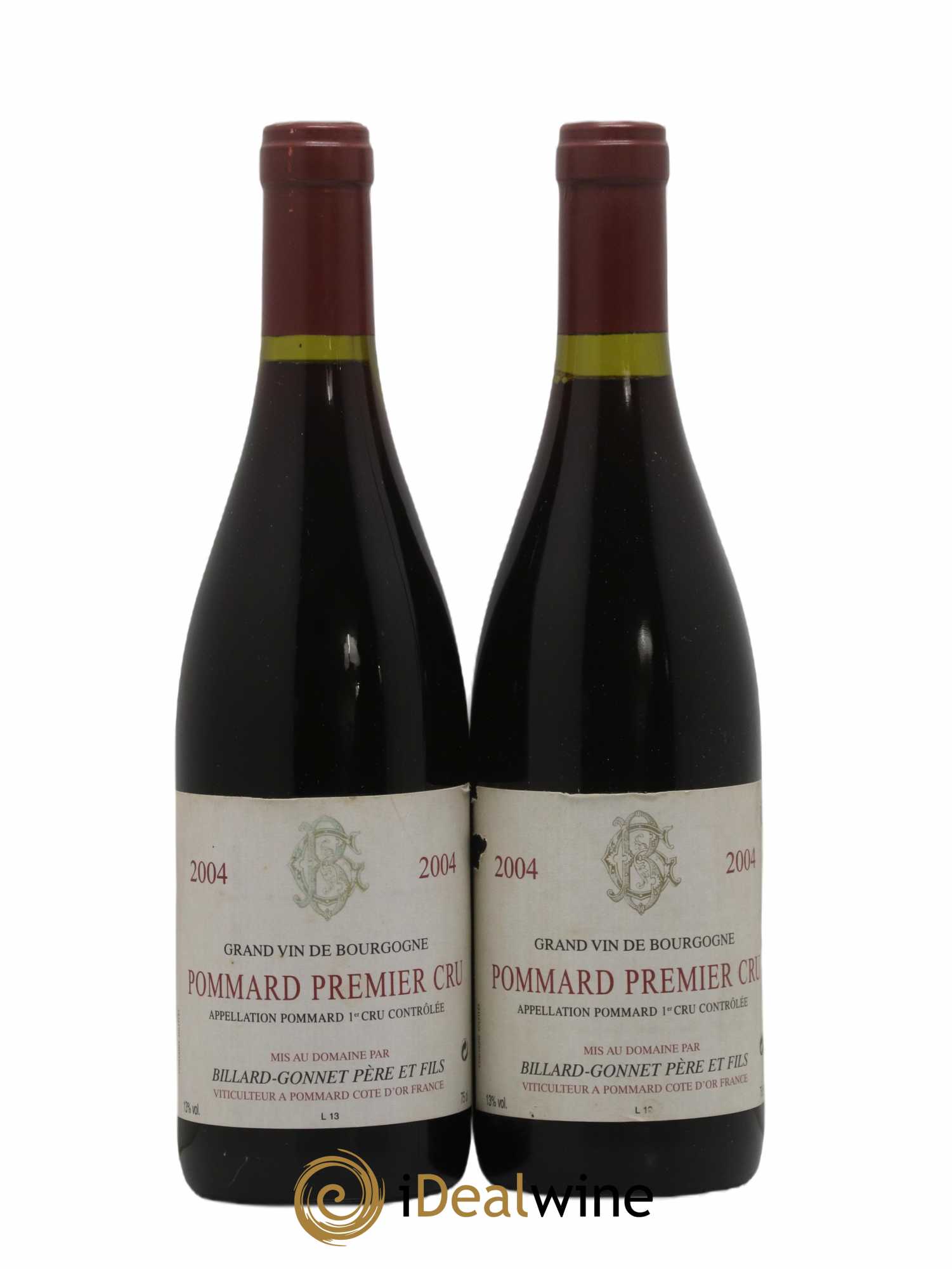 Pommard 1er Cru Billard Gonnet Pere Et Fils 2004 - Lot of 2 bottles - 0