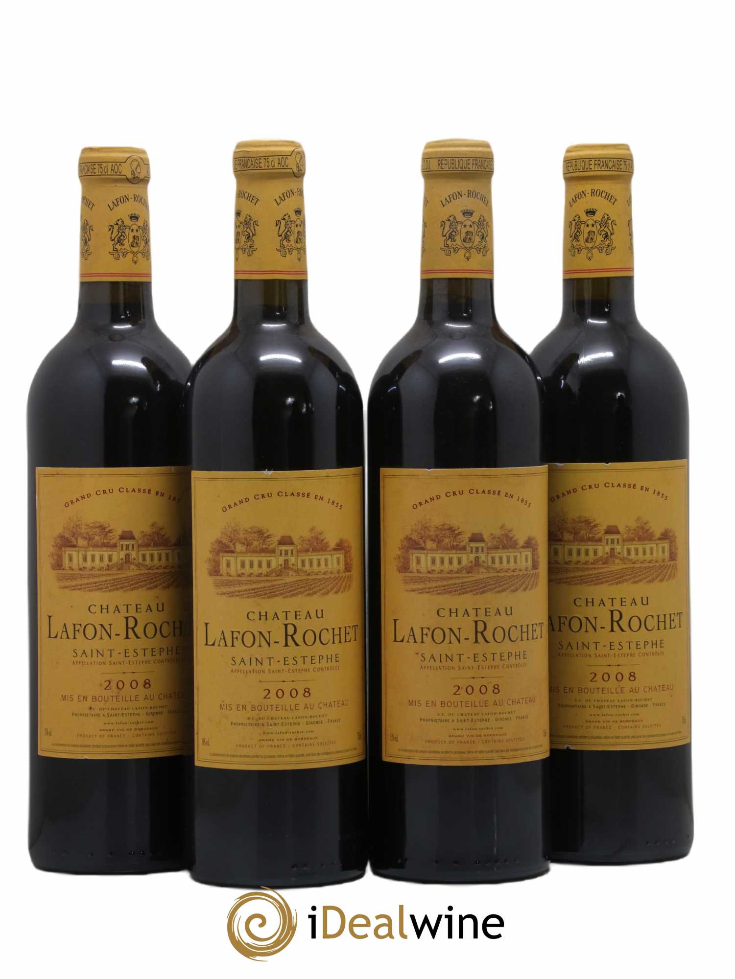 Château Lafon Rochet 4ème Grand Cru Classé 2008 - Lot de 4 bouteilles - 0