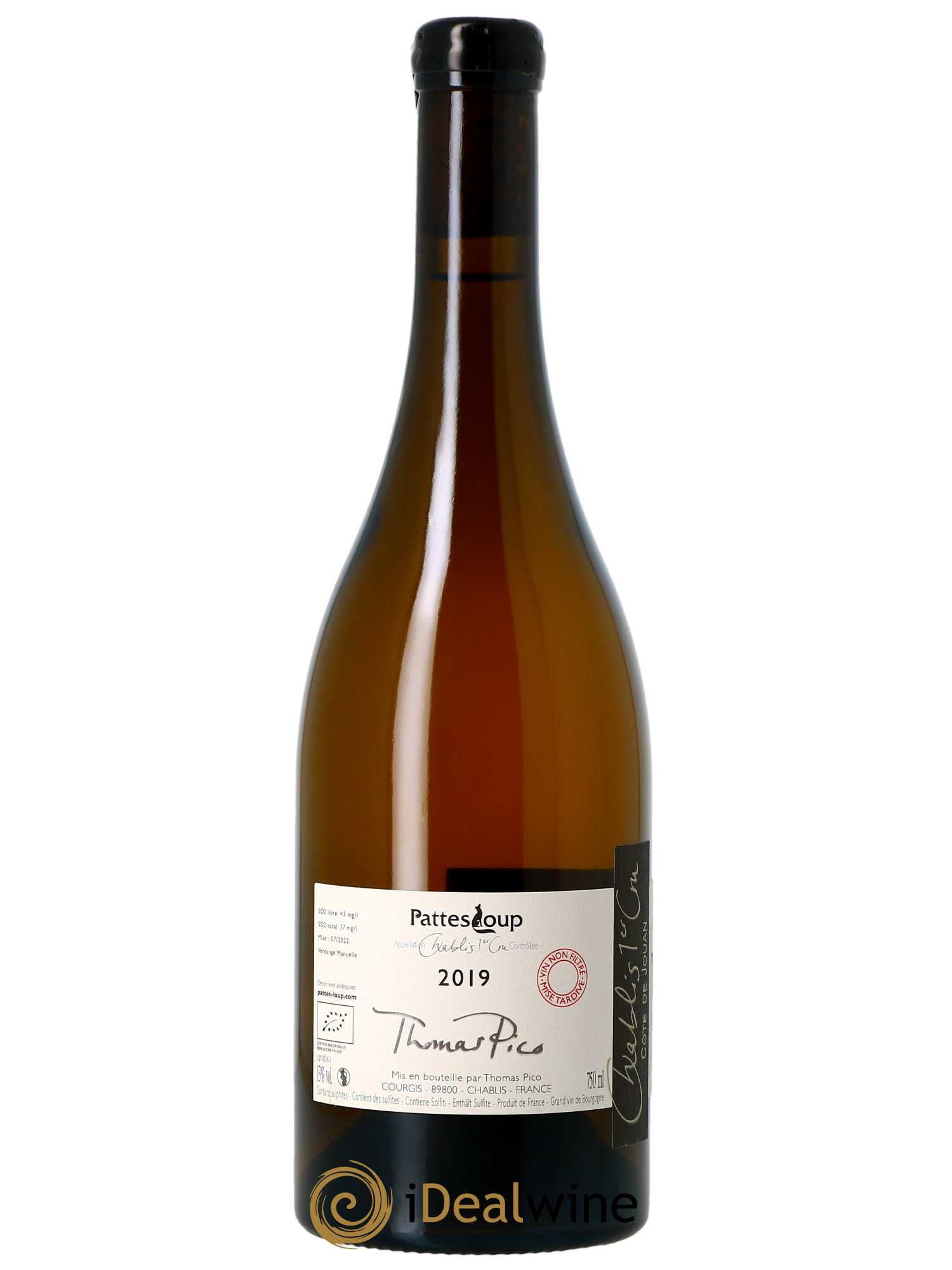 Chablis 1er Cru Côte de Jouan Pattes Loup (Domaine)  2019 - Lot de 1 bouteille - 1