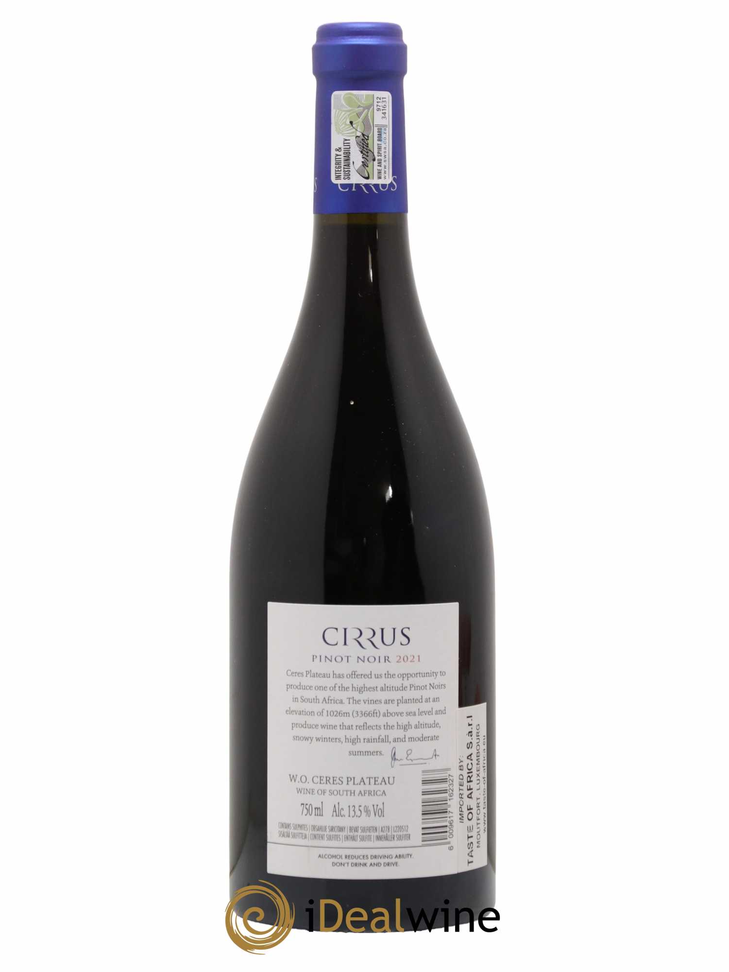 Afrique du Sud Pinot Noir Cirrus Ceres Plateau 2021 - Lot de 1 bouteille - 1