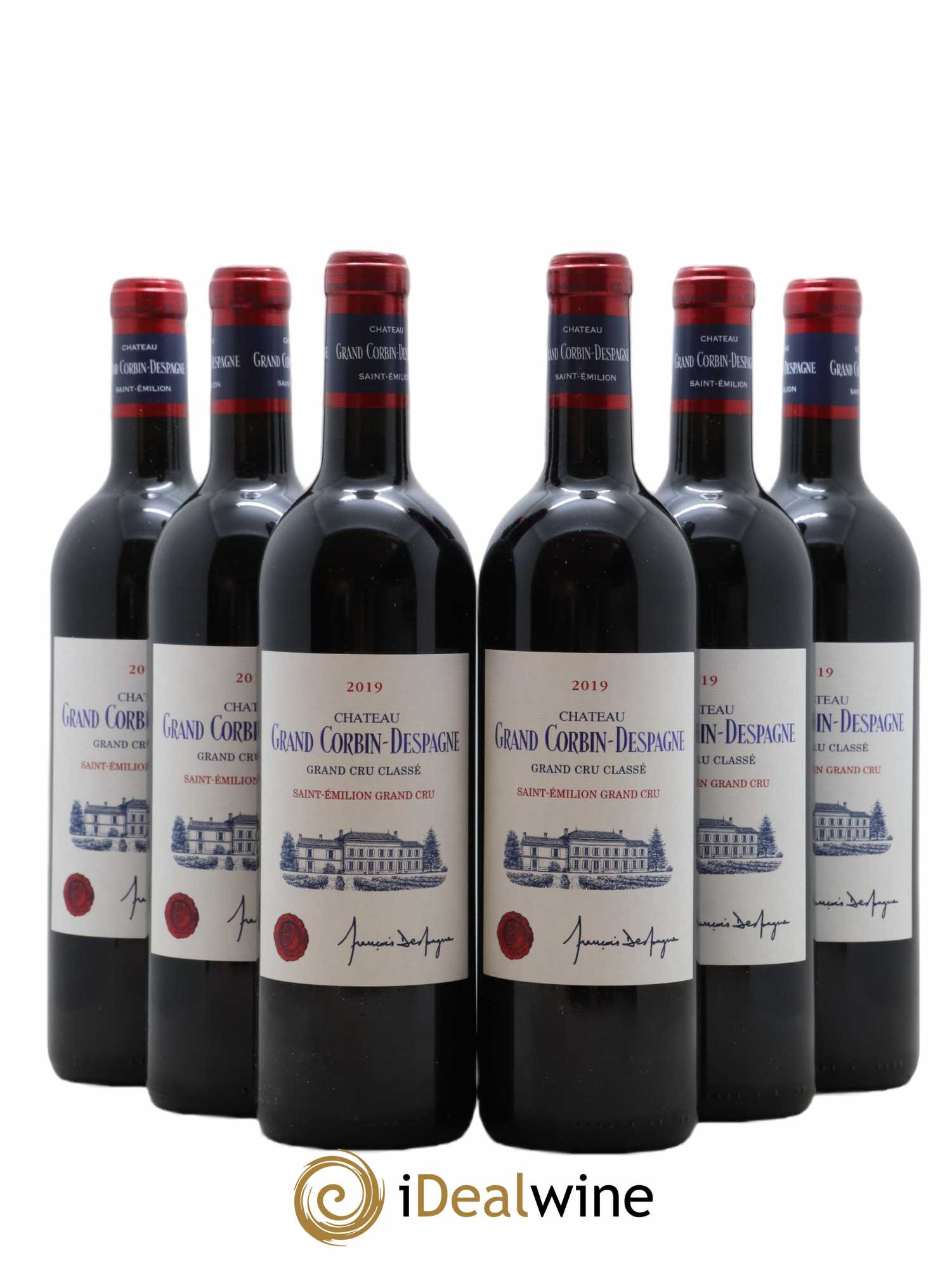 Château Grand Corbin Despagne Grand Cru Classé 2019 - Lotto di 6 bottiglie - 0
