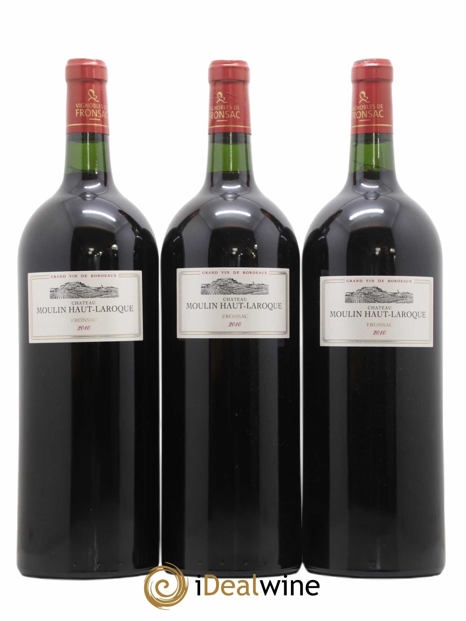 Fronsac Moulin Haut Laroque 2010 - Posten von 3 Magnum - 0