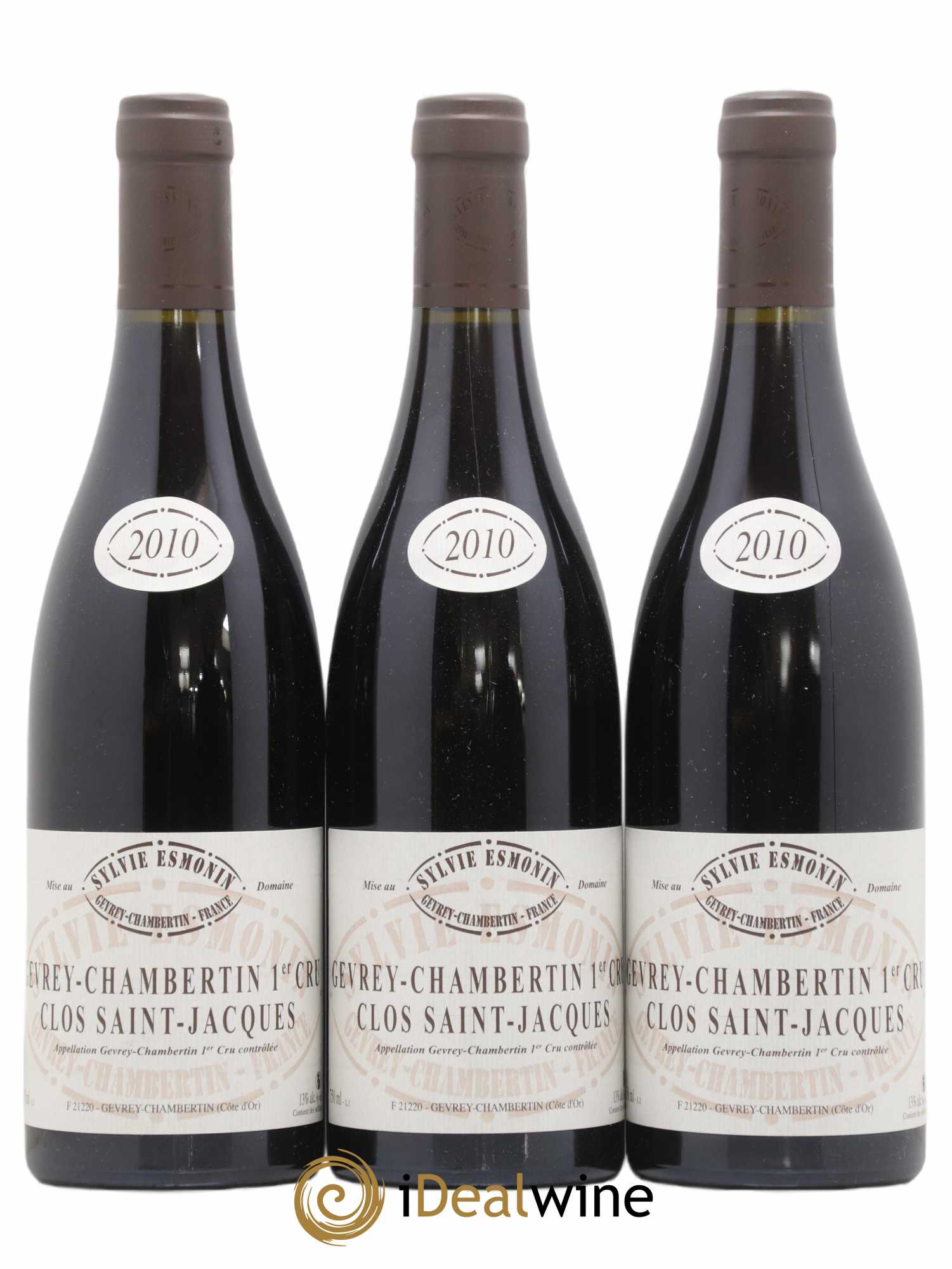 Gevrey-Chambertin 1er Cru Clos Saint Jacques Sylvie Esmonin 2010 - Lot de 3 bouteilles - 0