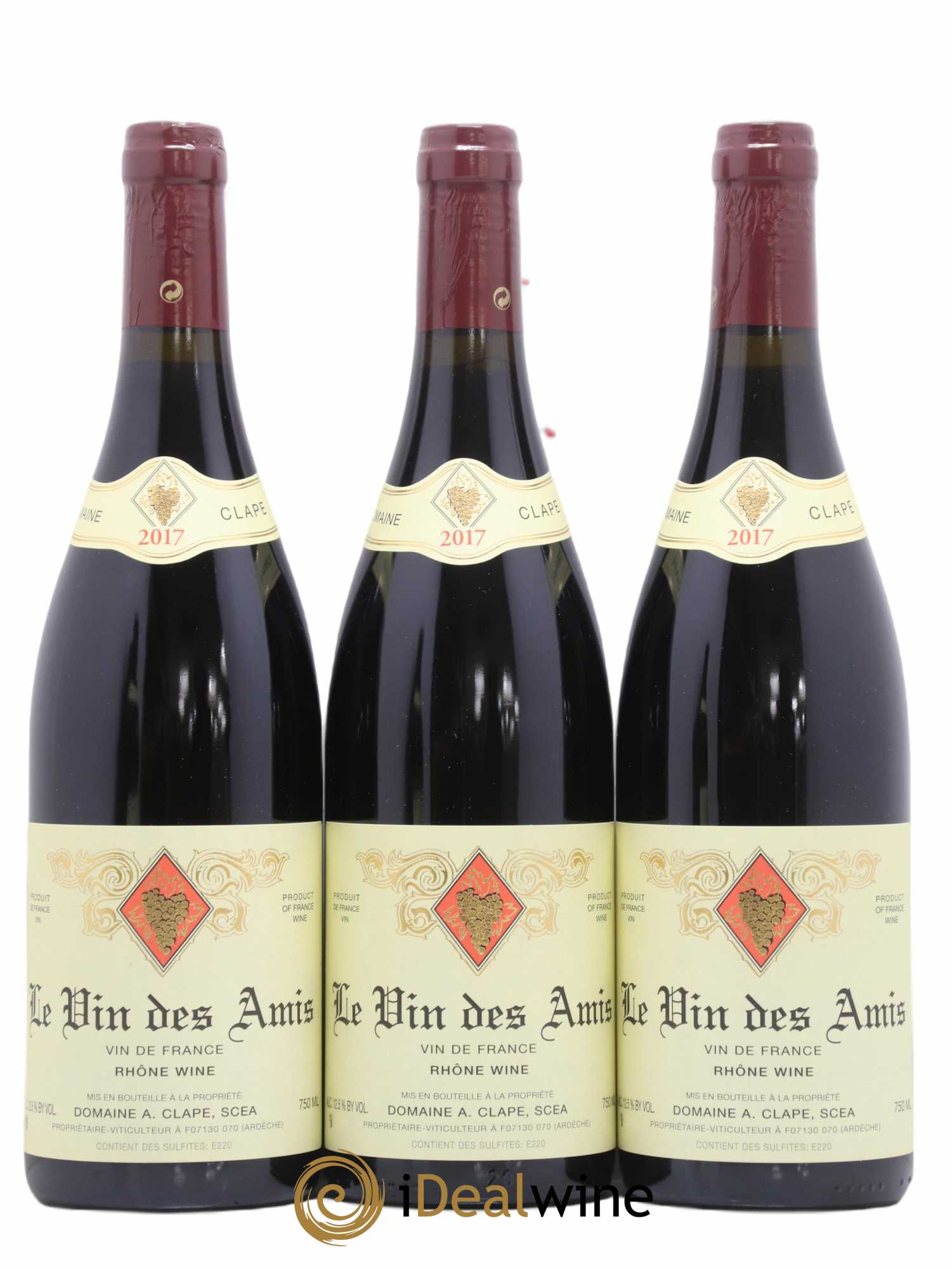 Vin de France Le Vin des Amis Auguste Clape 2017 - Lot de 3 bouteilles - 0