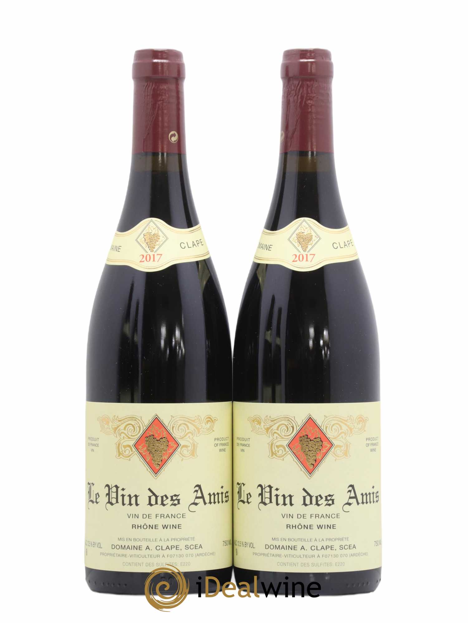 Vin de France Le Vin des Amis Auguste Clape 2017 - Lot de 2 bouteilles - 0