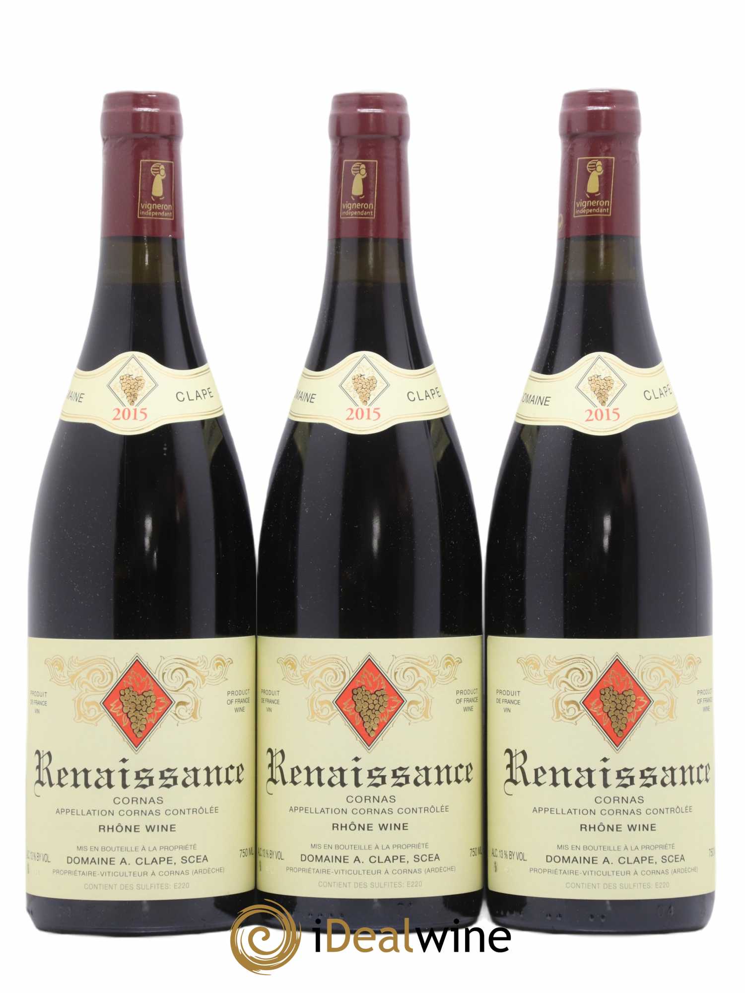 Cornas Renaissance Auguste Clape 2015 - Posten von 3 Flaschen - 0