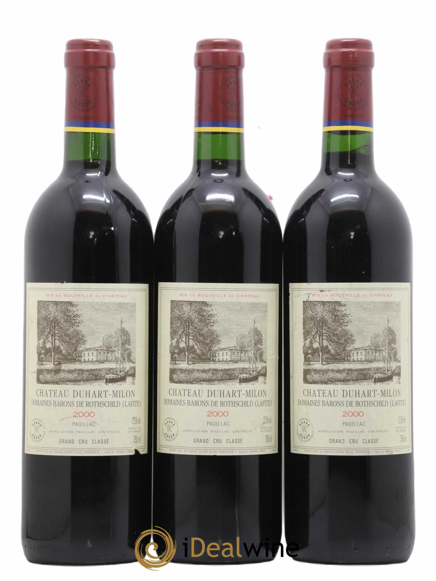 Château Duhart-Milon 4ème Grand Cru Classé 2000 - Lot de 3 bouteilles - 0