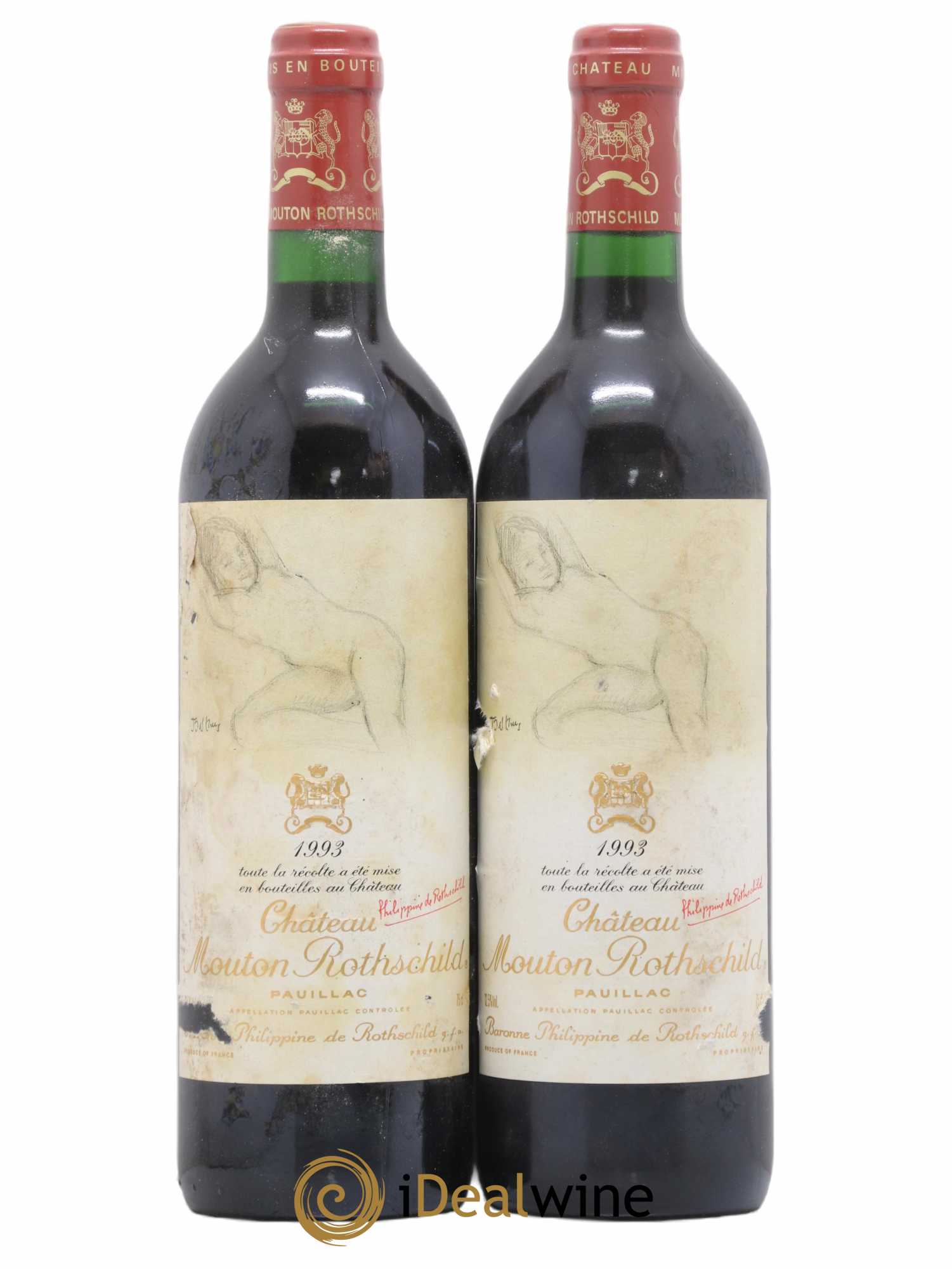 Château Mouton Rothschild 1er Grand Cru Classé 1993 - Lot de 2 bouteilles - 0