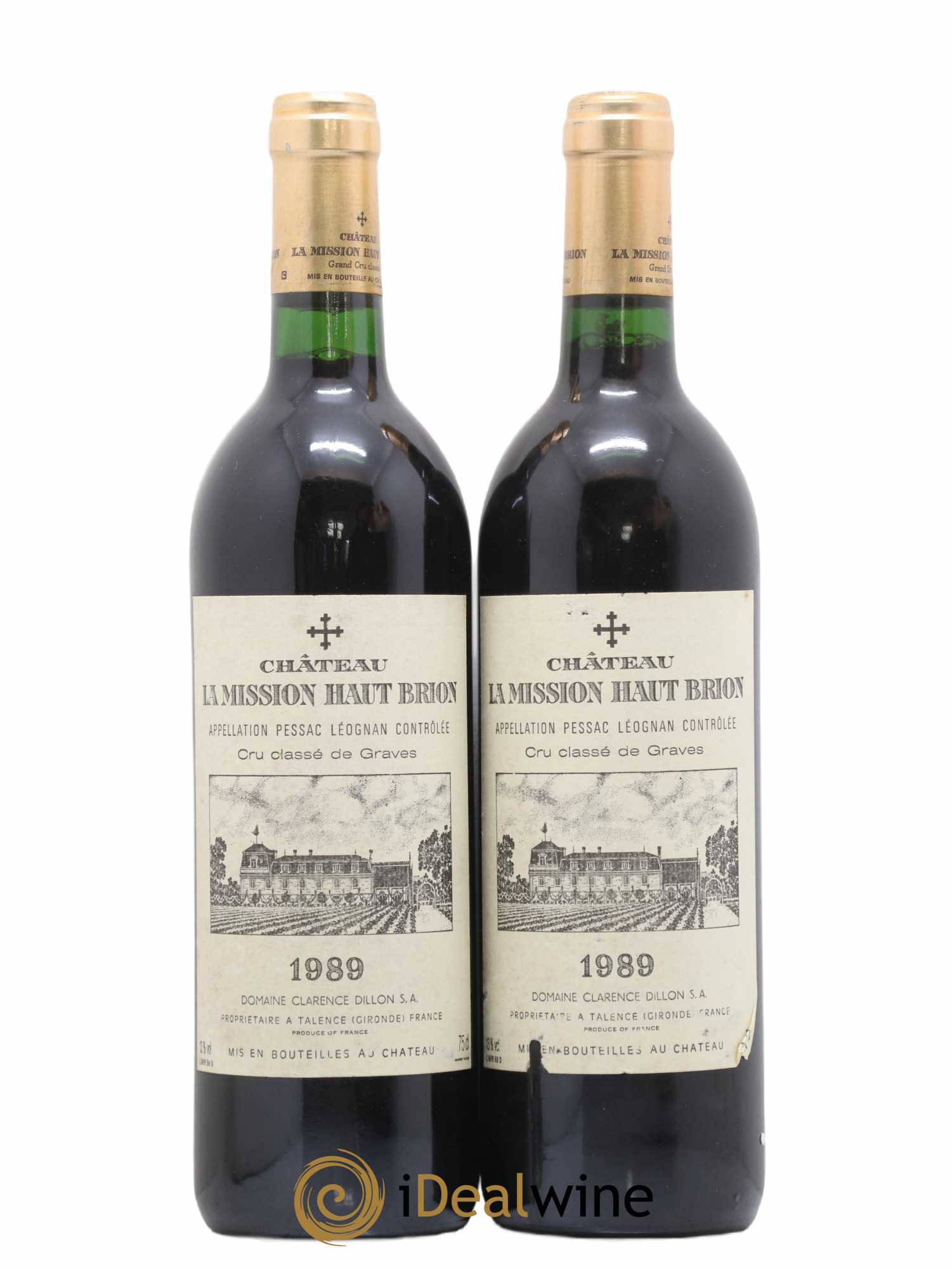 Château la Mission Haut-Brion Cru Classé de Graves 1989 - Lot de 2 bouteilles - 0