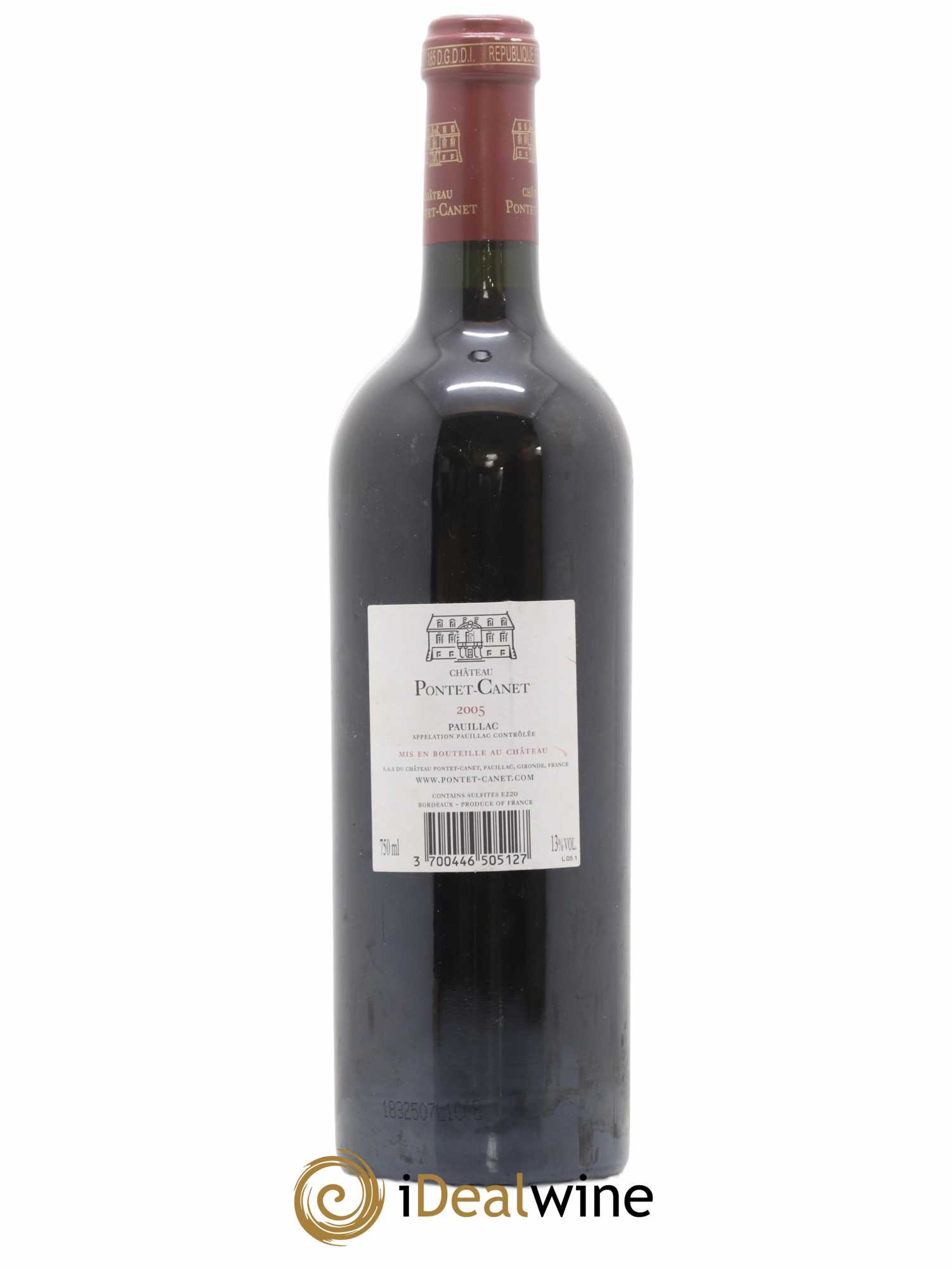 Château Pontet Canet 5ème Grand Cru Classé 2005 - Lot de 1 bouteille - 1