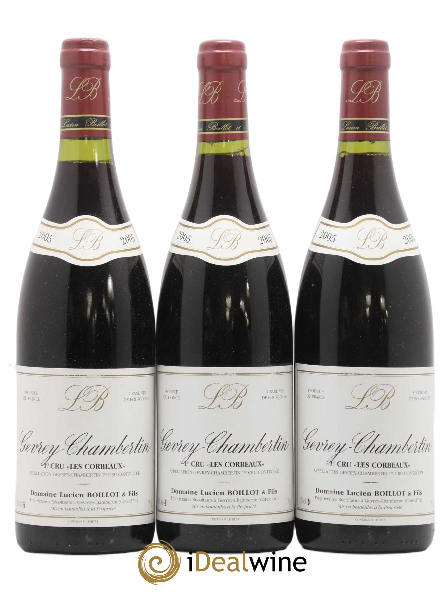 Gevrey-Chambertin 1er Cru Les Corbeaux Lucien Boillot & Fils (Domaine) 2005 - Lot de 3 bouteilles - 0