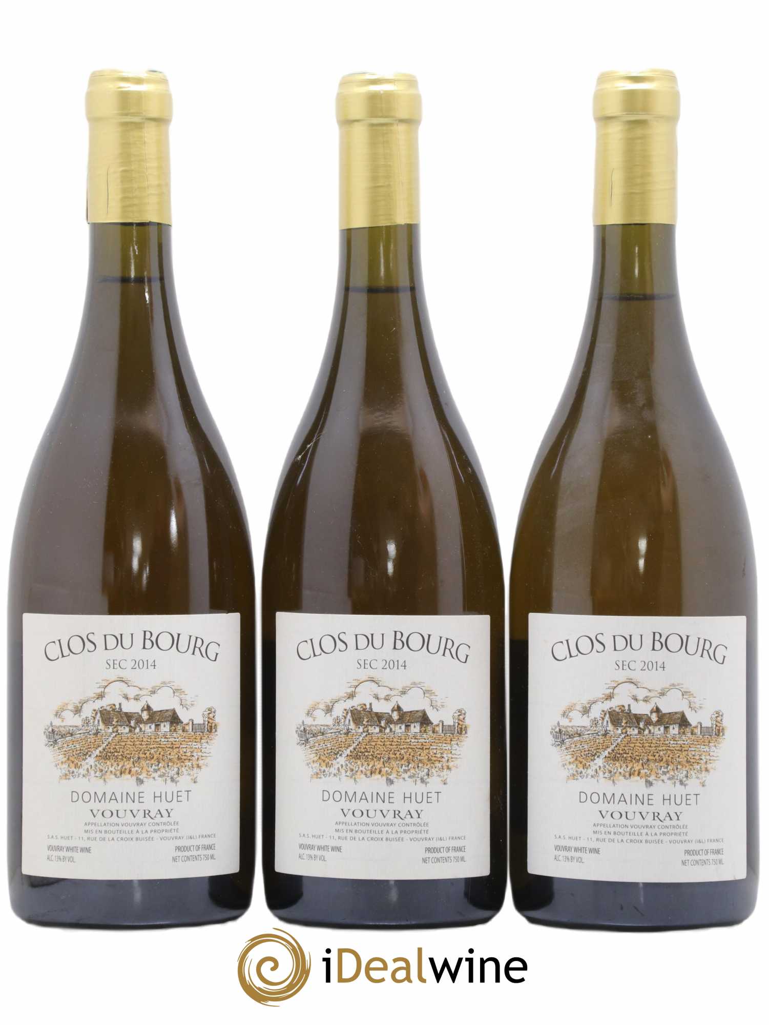 Vouvray Clos du Bourg Sec Domaine Huet 2014 - Lot de 3 bouteilles - 0