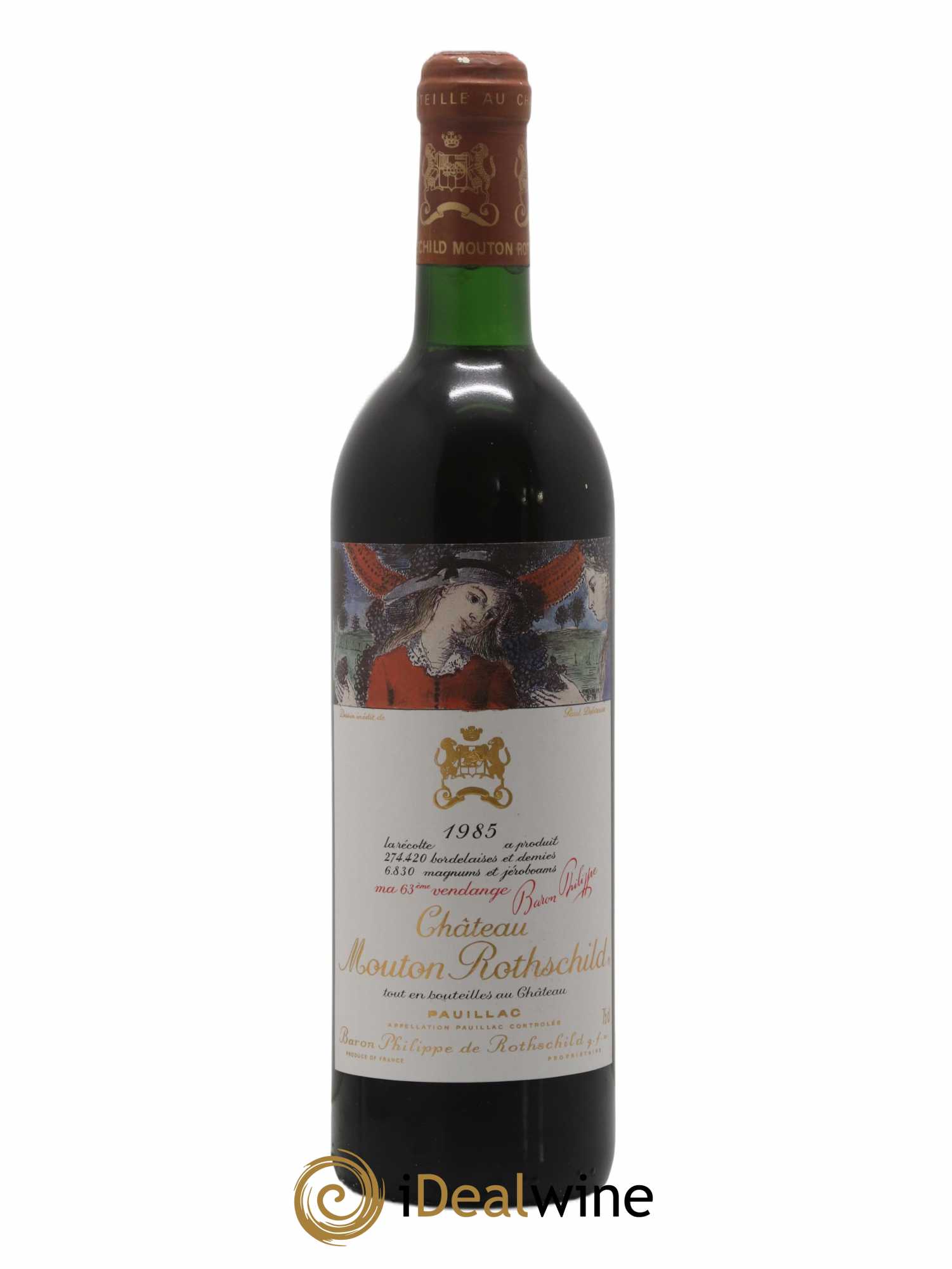 Château Mouton Rothschild 1er Grand Cru Classé 1985 - Lot de 1 bouteille - 0