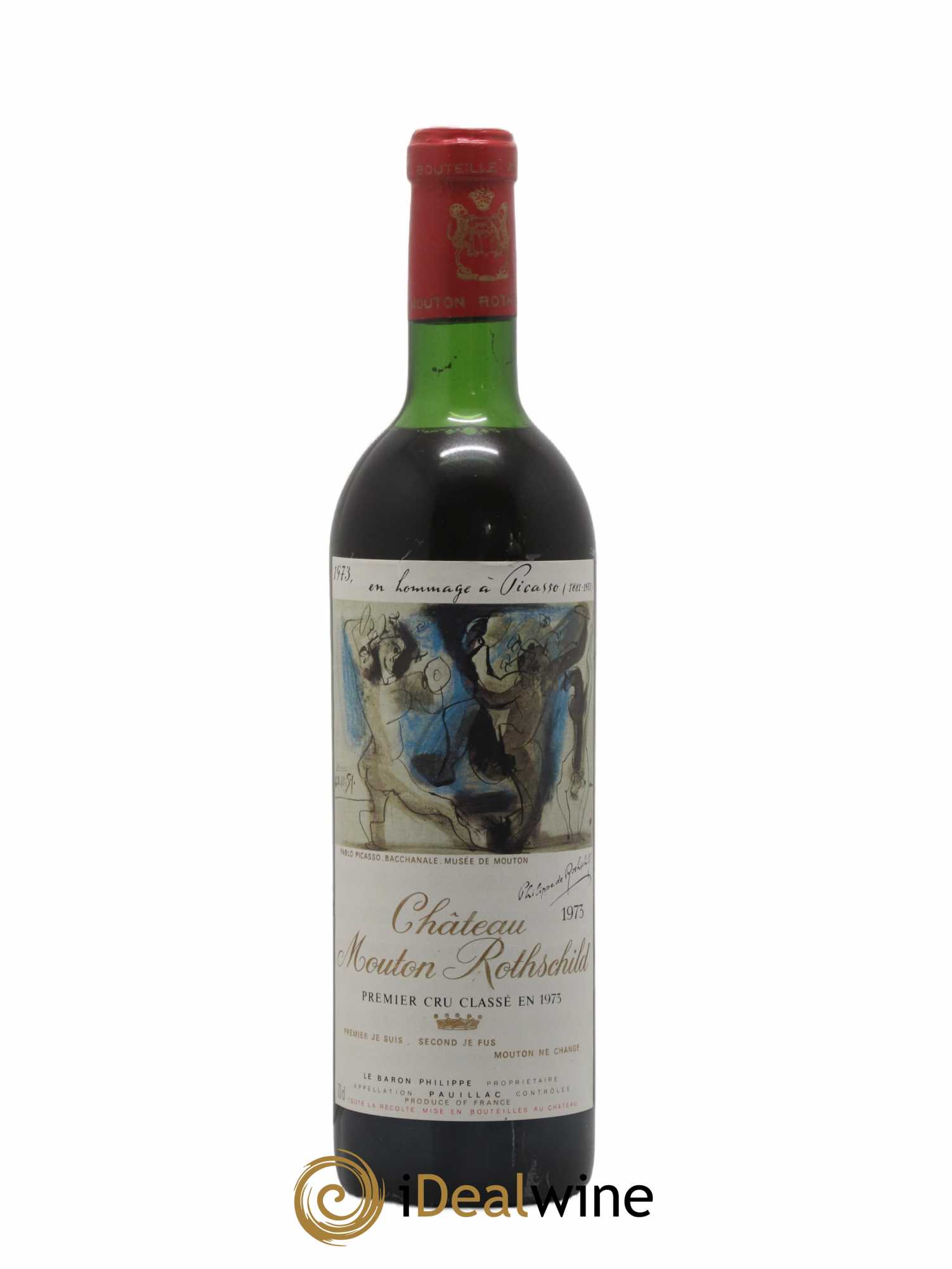 Château Mouton Rothschild 1er Grand Cru Classé 1973 - Lot de 1 bouteille - 0