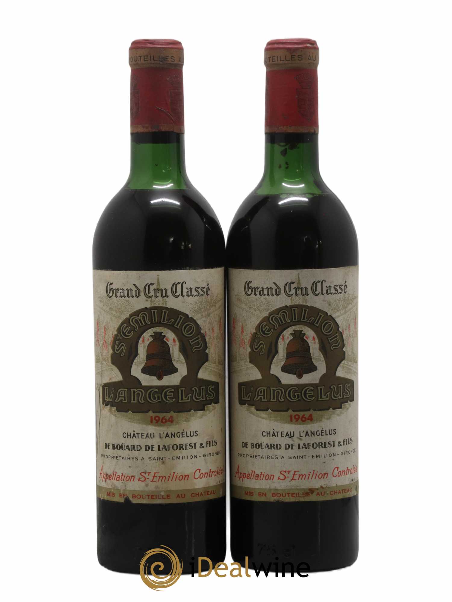 Château Angélus 1er Grand Cru Classé A 1964 - Lot de 2 bouteilles - 0