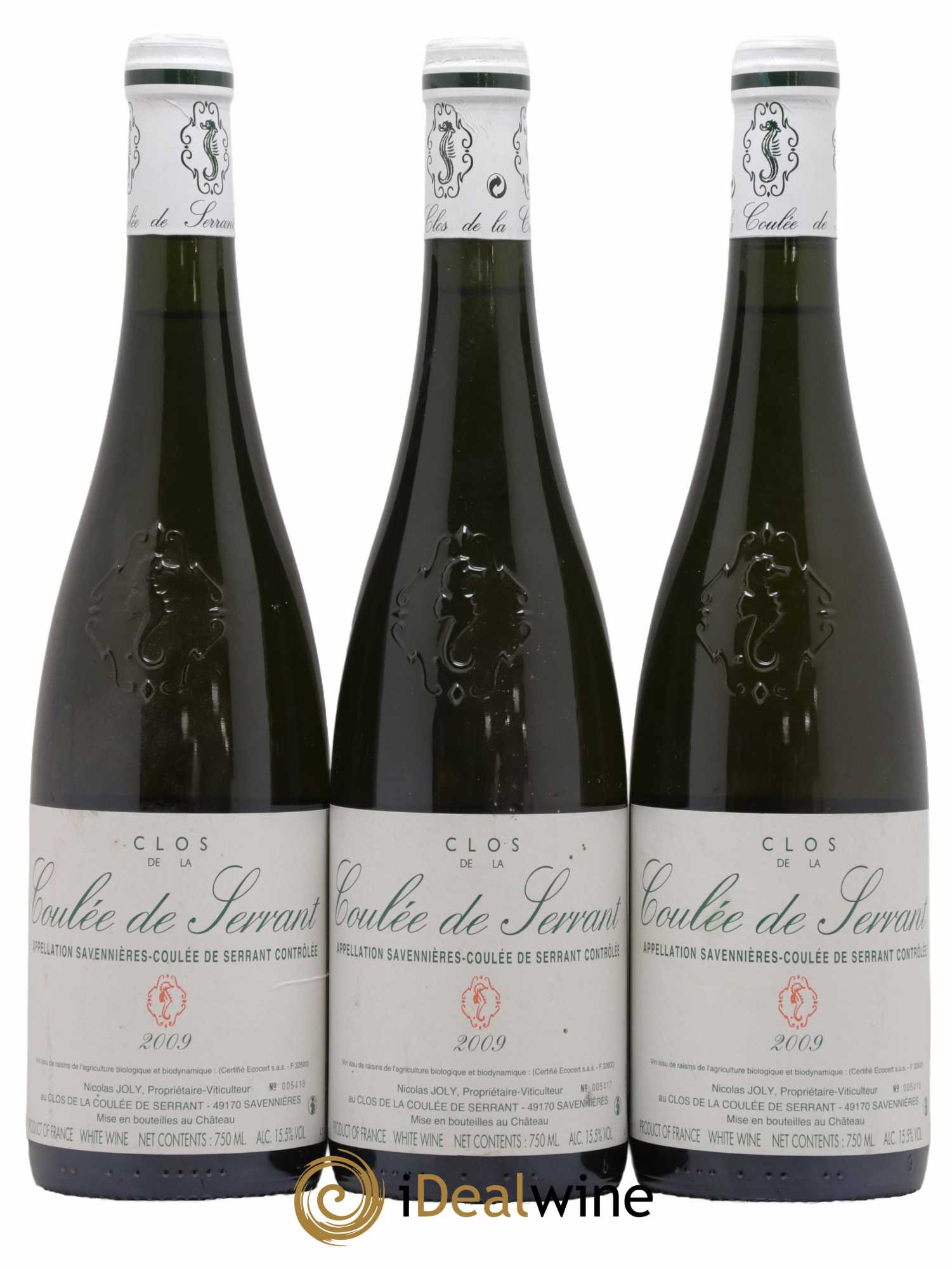 Savennières Clos de la Coulée de Serrant Vignobles de la Coulée de Serrant - Nicolas Joly 2009 - Lot de 3 bouteilles - 0