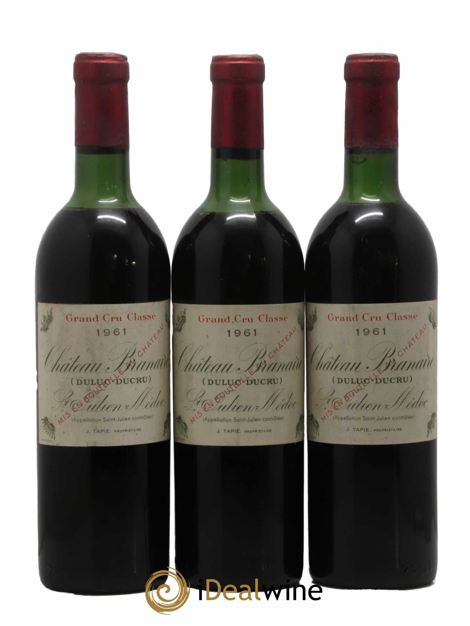 Château Branaire Ducru 4ème Grand Cru Classé 1961 - Lot de 3 bouteilles - 0
