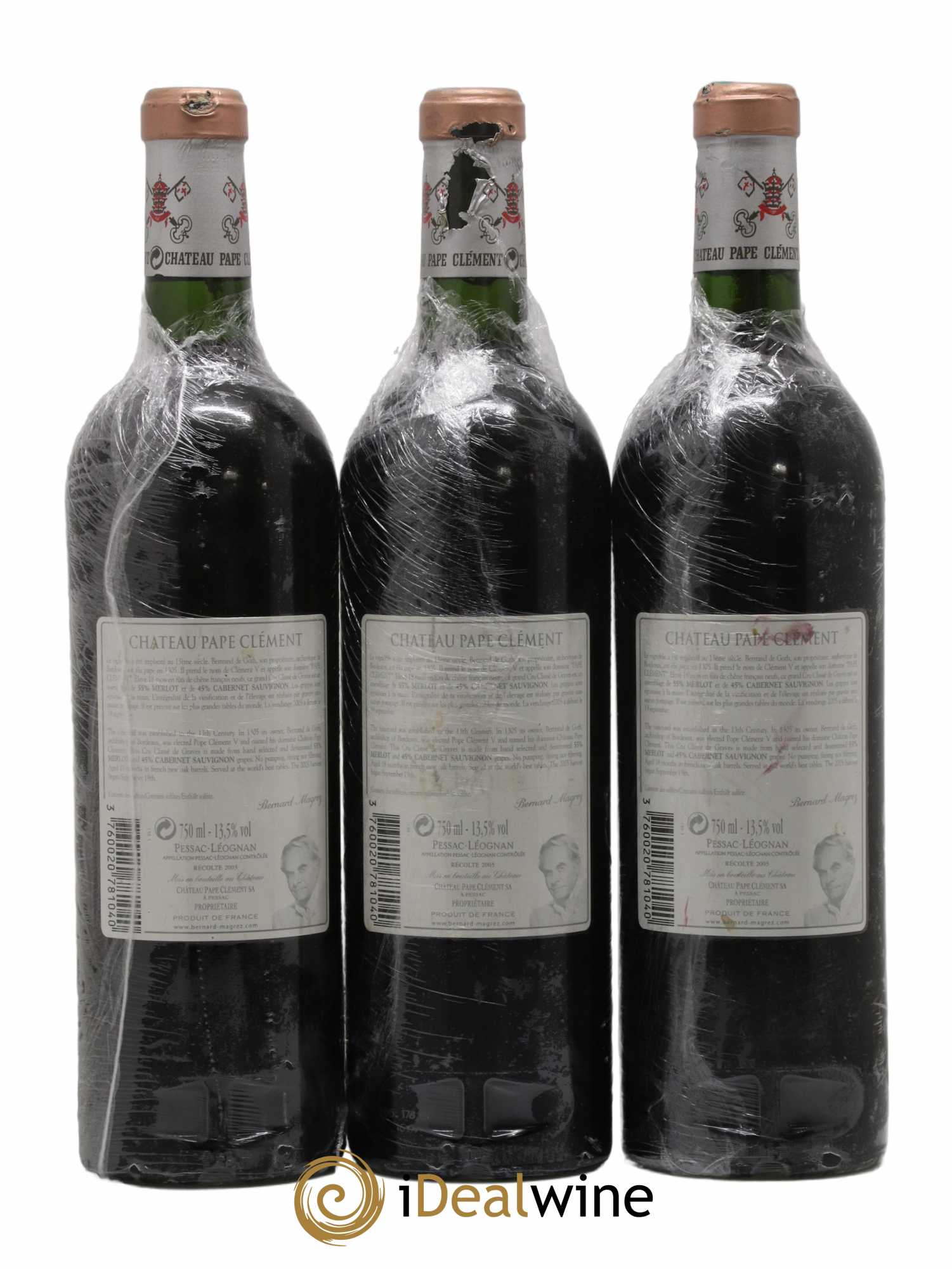 Château Pape Clément Cru Classé de Graves 2005 - Lot of 3 bottles - 1