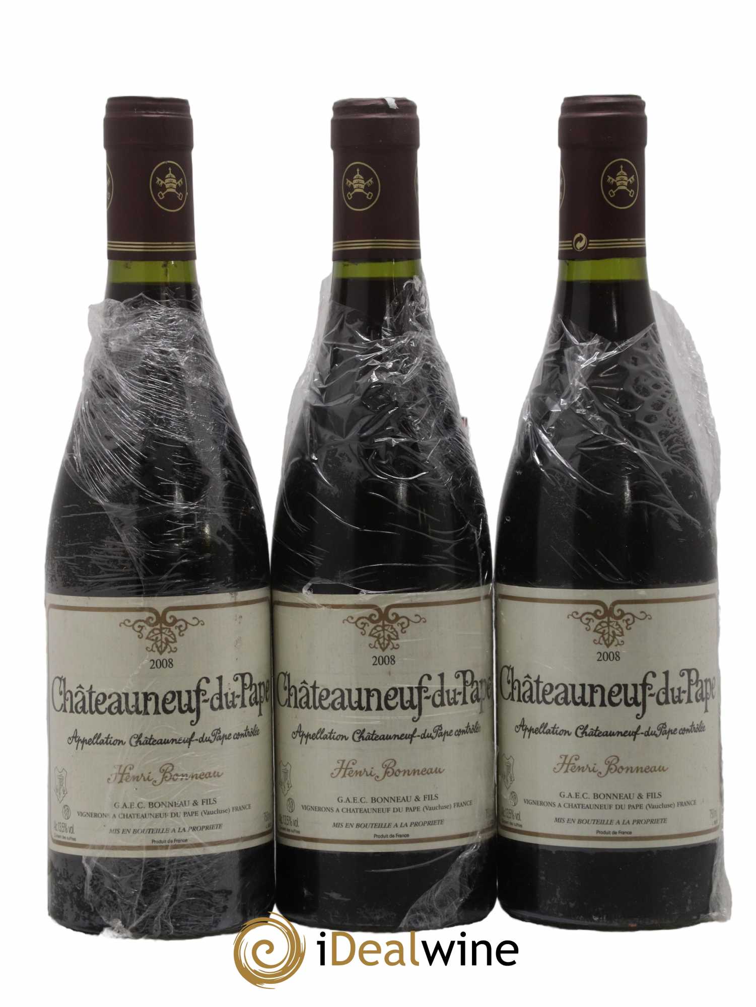 Châteauneuf-du-Pape Henri Bonneau Henri Bonneau & Fils 2008 - Lot de 3 bouteilles - 0