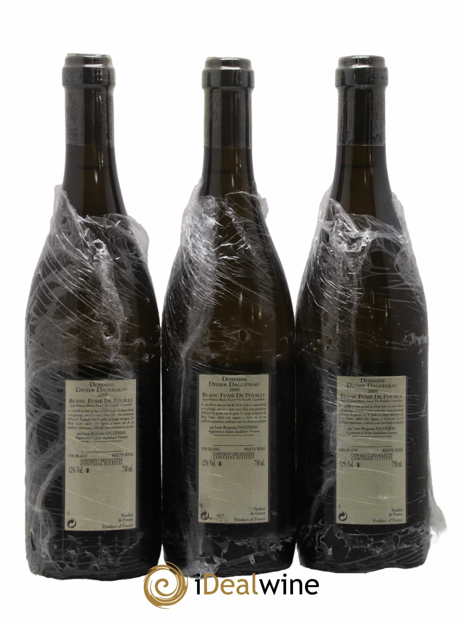 Pouilly-Fumé Blanc Fumé de Pouilly Dagueneau (Domaine Didier - Louis-Benjamin) 2008 - Lot de 3 bouteilles - 1