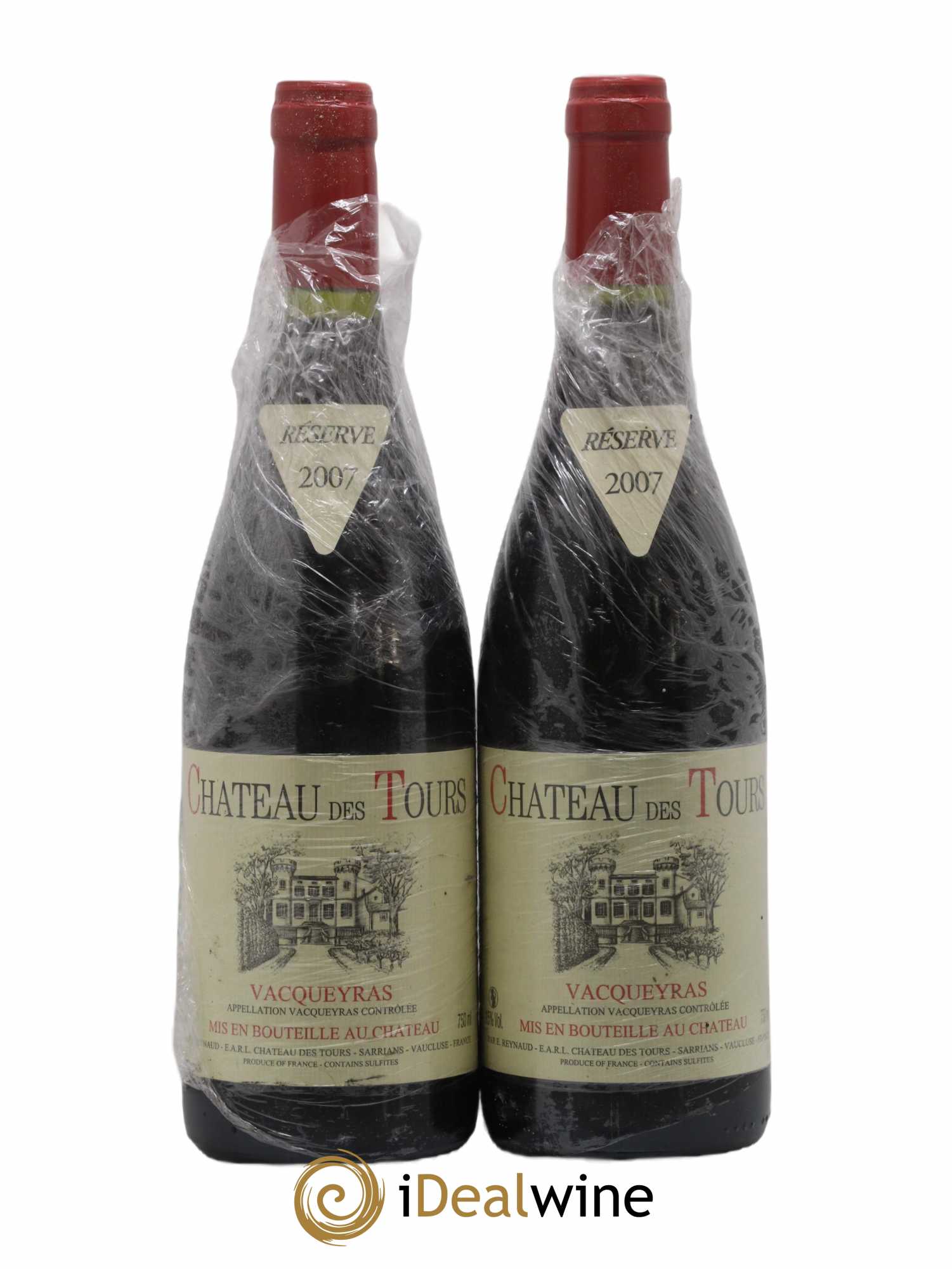 Vacqueyras Château des Tours Emmanuel Reynaud 2007 - Lot of 2 bottles - 0