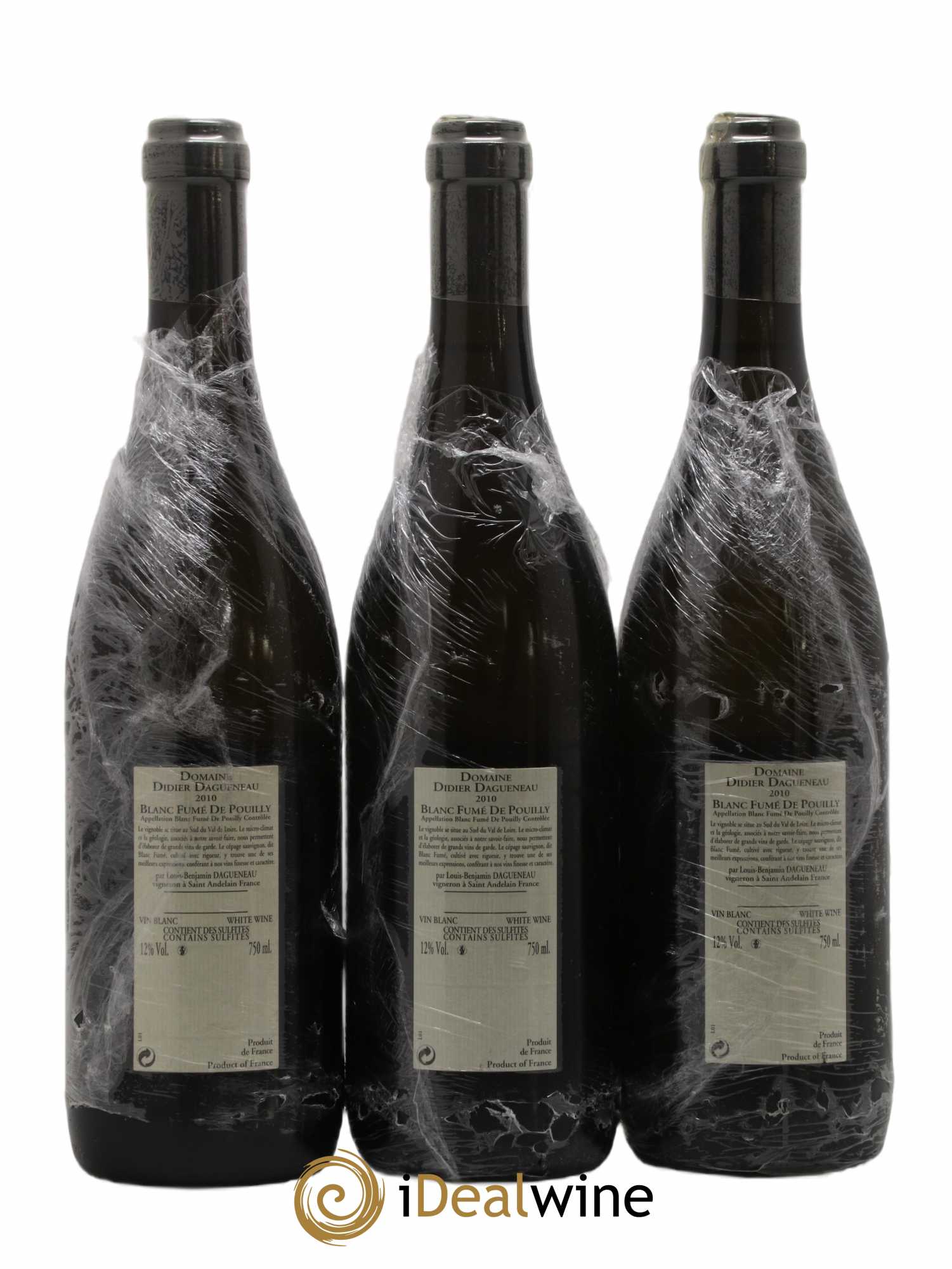Pouilly-Fumé Blanc Fumé de Pouilly Dagueneau (Domaine Didier - Louis-Benjamin) 2010 - Lot de 3 bouteilles - 1