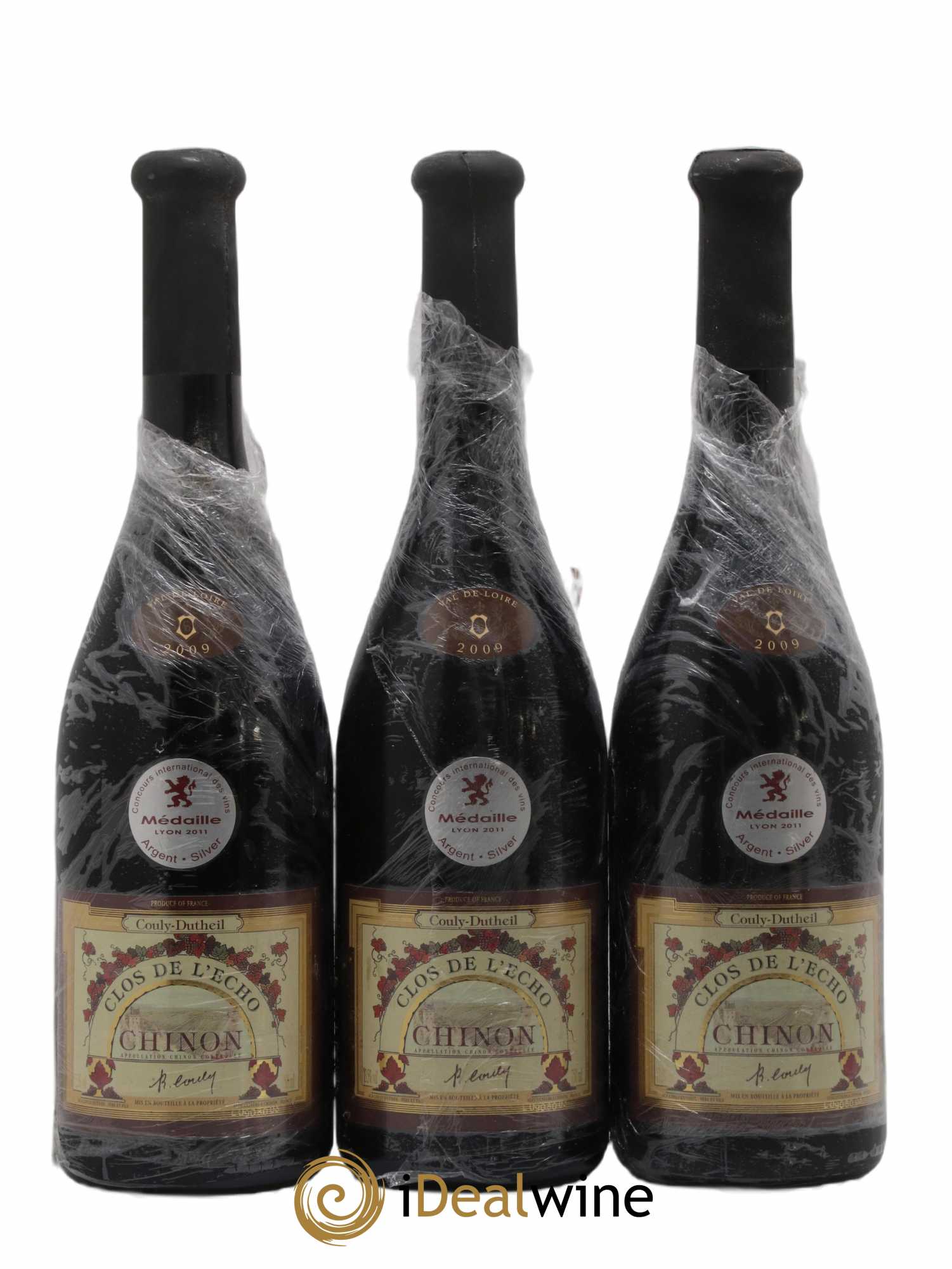 Chinon Clos de l'Echo Couly-Dutheil 2009 - Lot de 3 bouteilles - 0