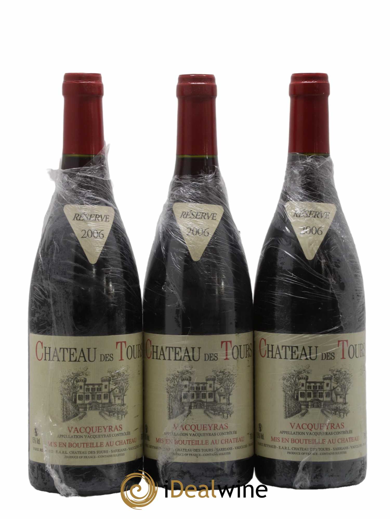 Vacqueyras Château des Tours Emmanuel Reynaud 2006 - Lot de 3 bouteilles - 0