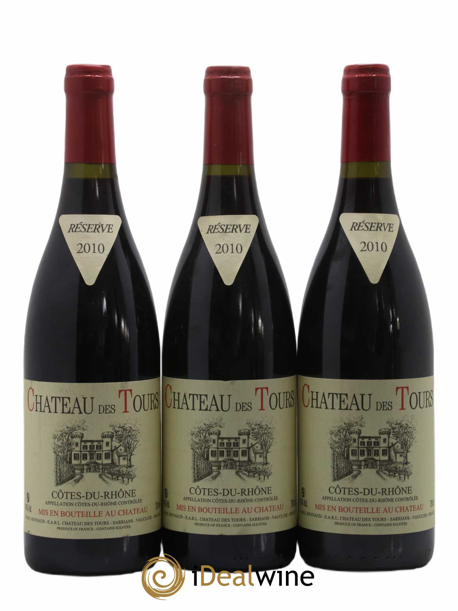 Côtes-du-Rhône Château des Tours Emmanuel Reynaud 2010 - Lot de 3 bouteilles - 0