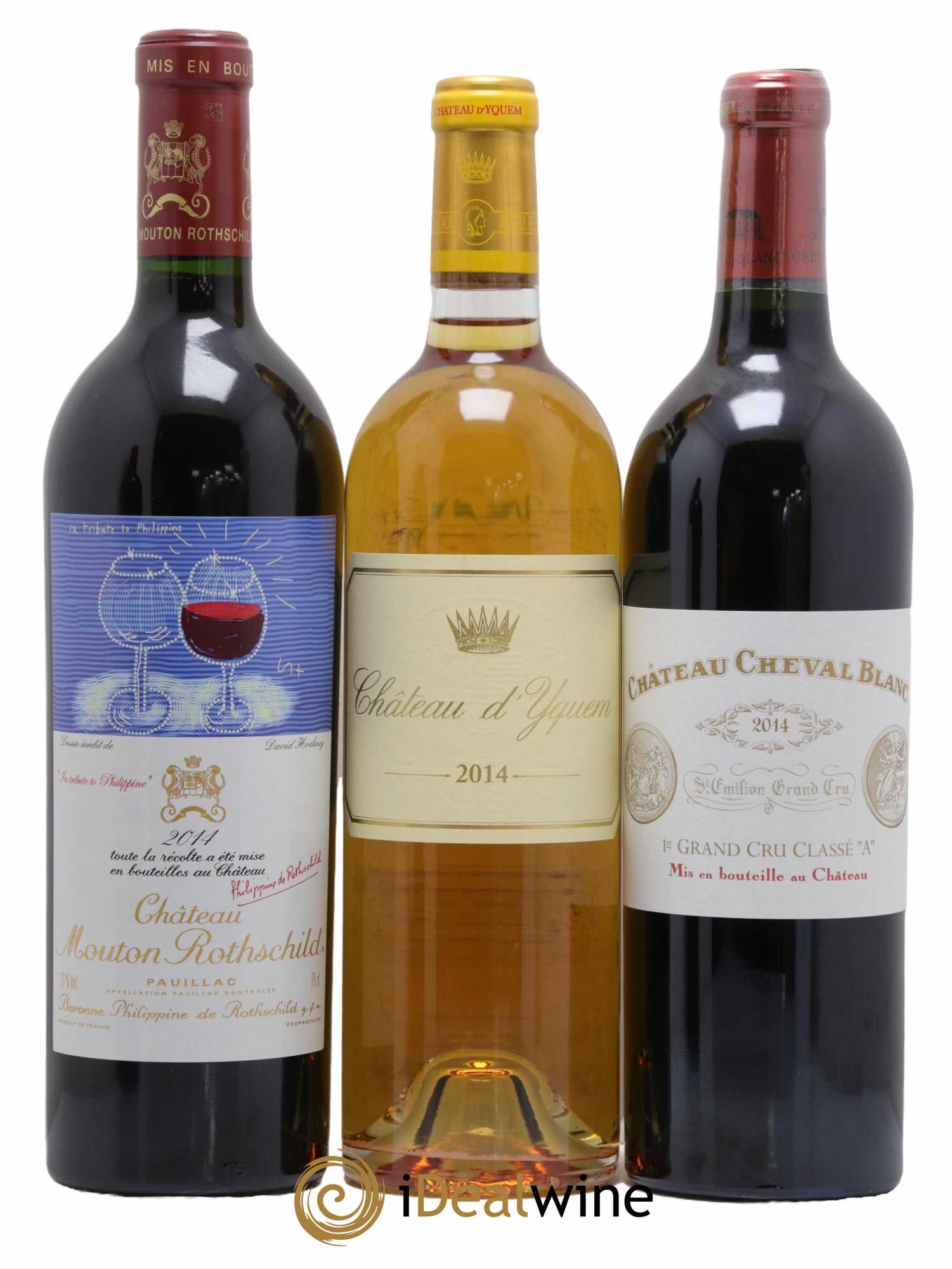 Caisse Collection Duclot 2014 Petrus - Lafite - Mouton Rothschild - Margaux - Haut Brion - Mission Haut Brion - Cheval Blanc - Yquem 2014 - Posten von 8 Flaschen - 7