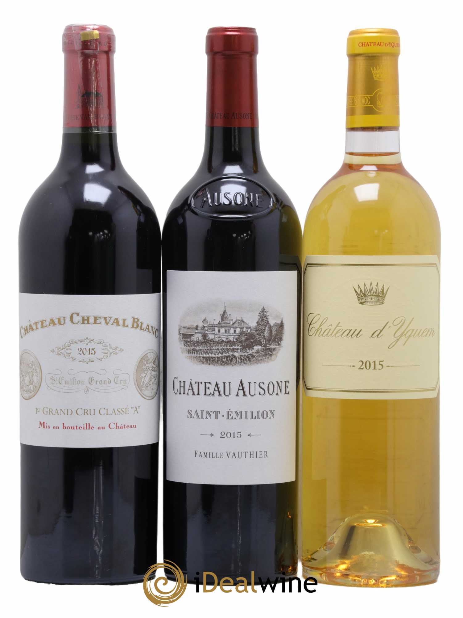 Caisse Collection Duclot  Petrus - Lafite - Mouton Rothschild - Margaux - Haut Brion - Mission Haut Brion - Cheval Blanc - Ausone - Yquem 2015 - Lot de 9 bouteilles - 3