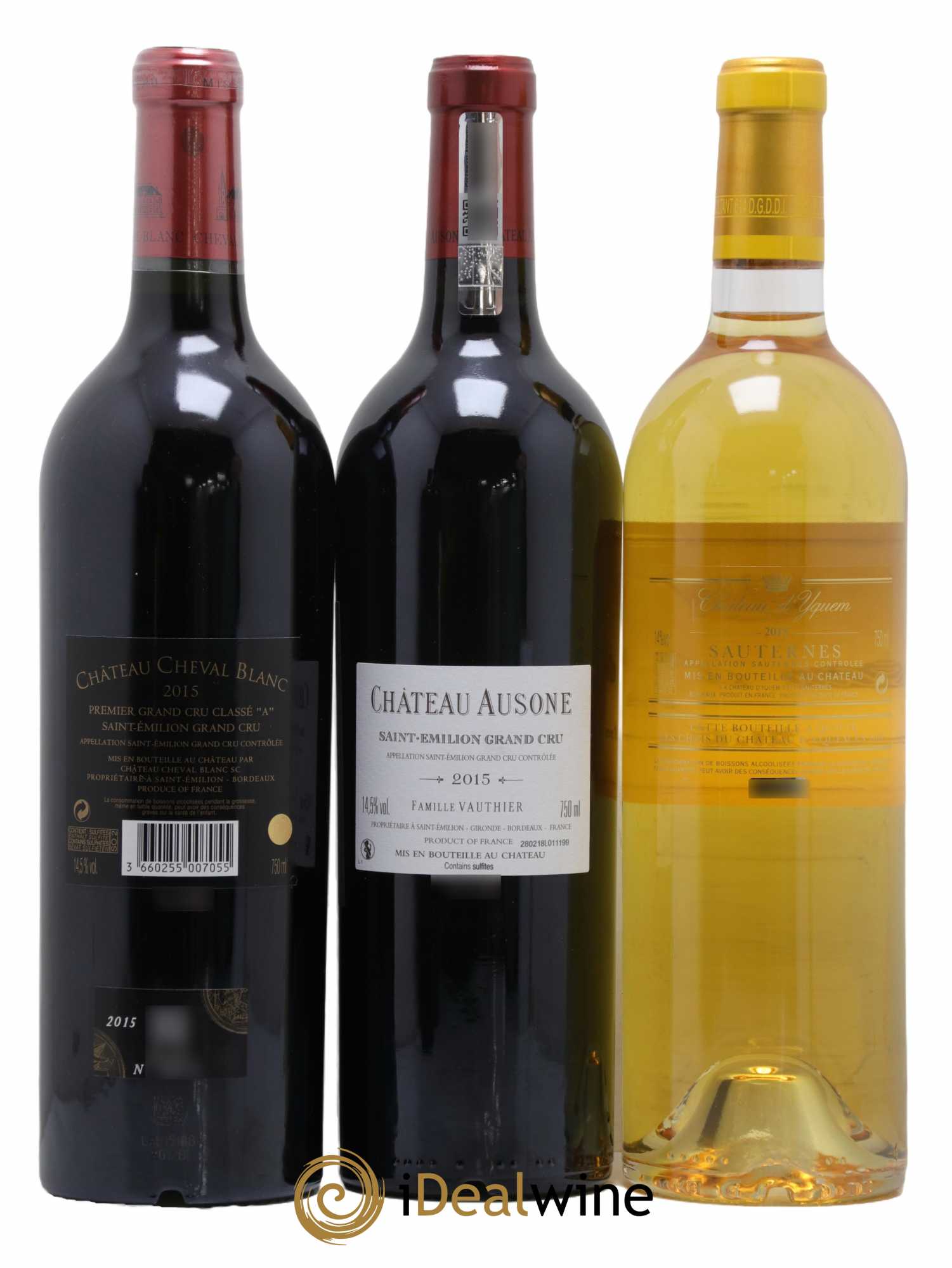 Caisse Collection Duclot  Petrus - Lafite - Mouton Rothschild - Margaux - Haut Brion - Mission Haut Brion - Cheval Blanc - Ausone - Yquem 2015 - Lot de 9 bouteilles - 4