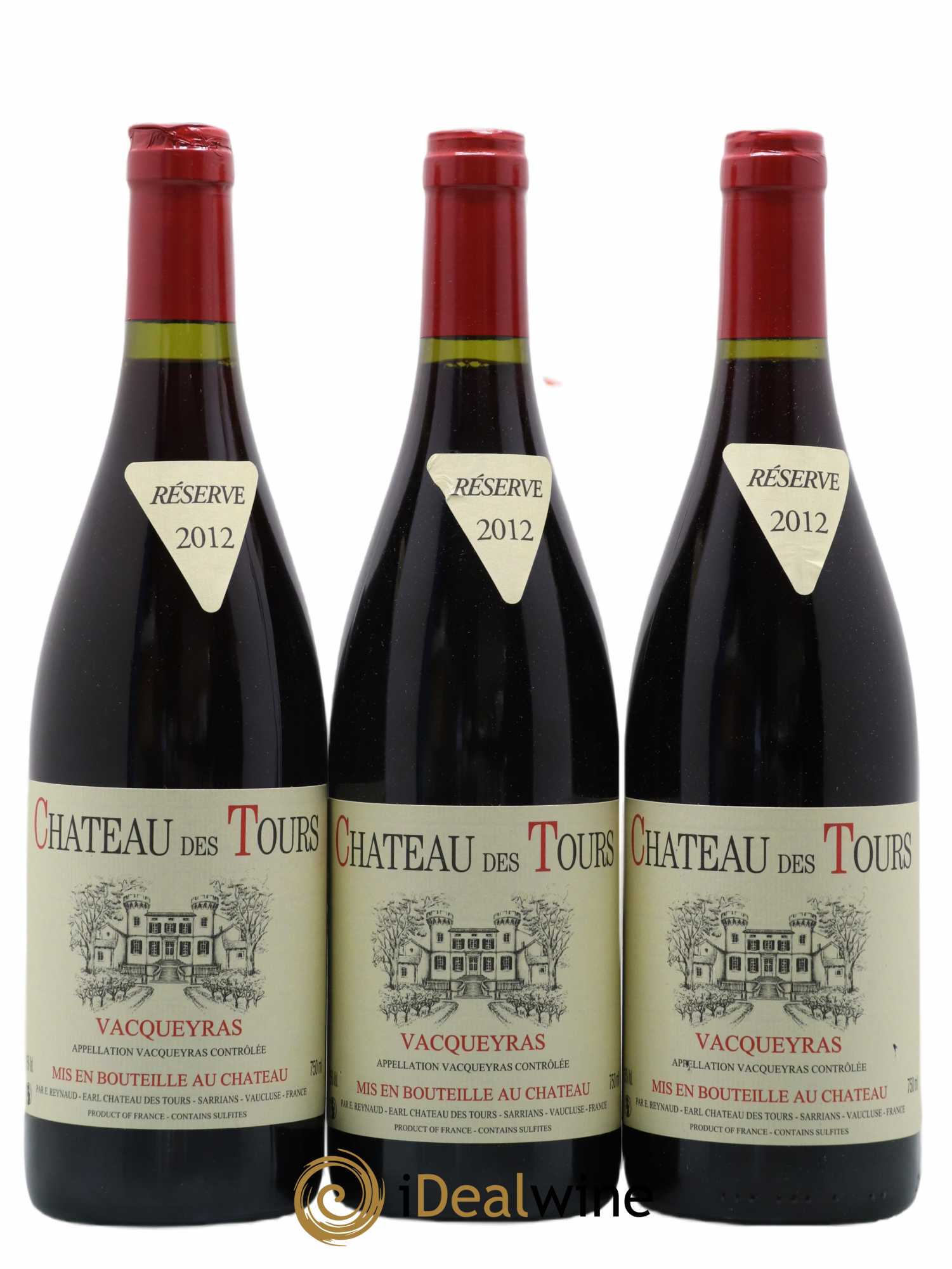 Vacqueyras Château des Tours Emmanuel Reynaud 2012 - Lot de 3 bouteilles - 0