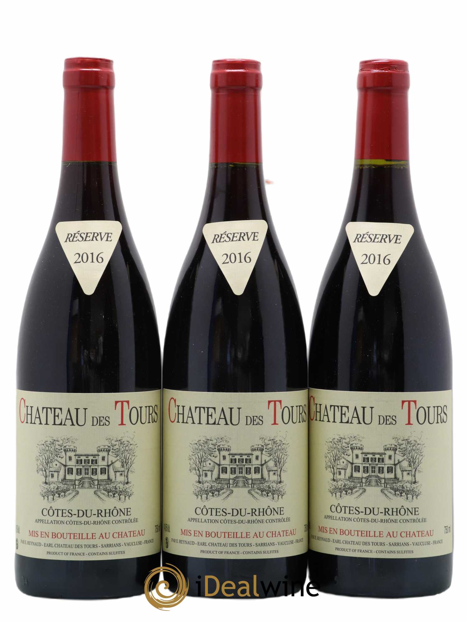 Côtes-du-Rhône Château des Tours Emmanuel Reynaud 2016 - Lot de 3 bouteilles - 0