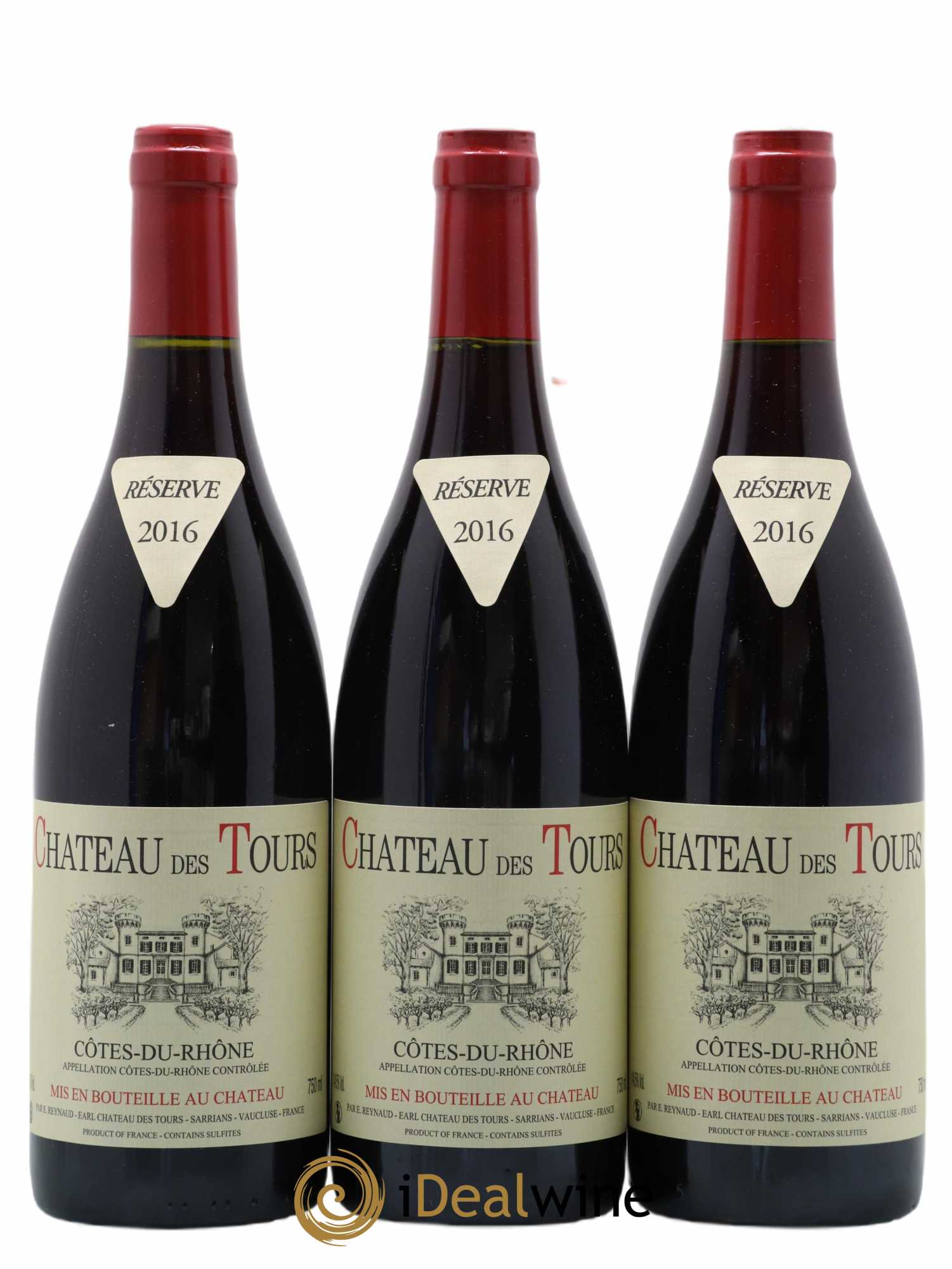 Côtes-du-Rhône Château des Tours Emmanuel Reynaud 2016 - Lot de 3 bouteilles - 0
