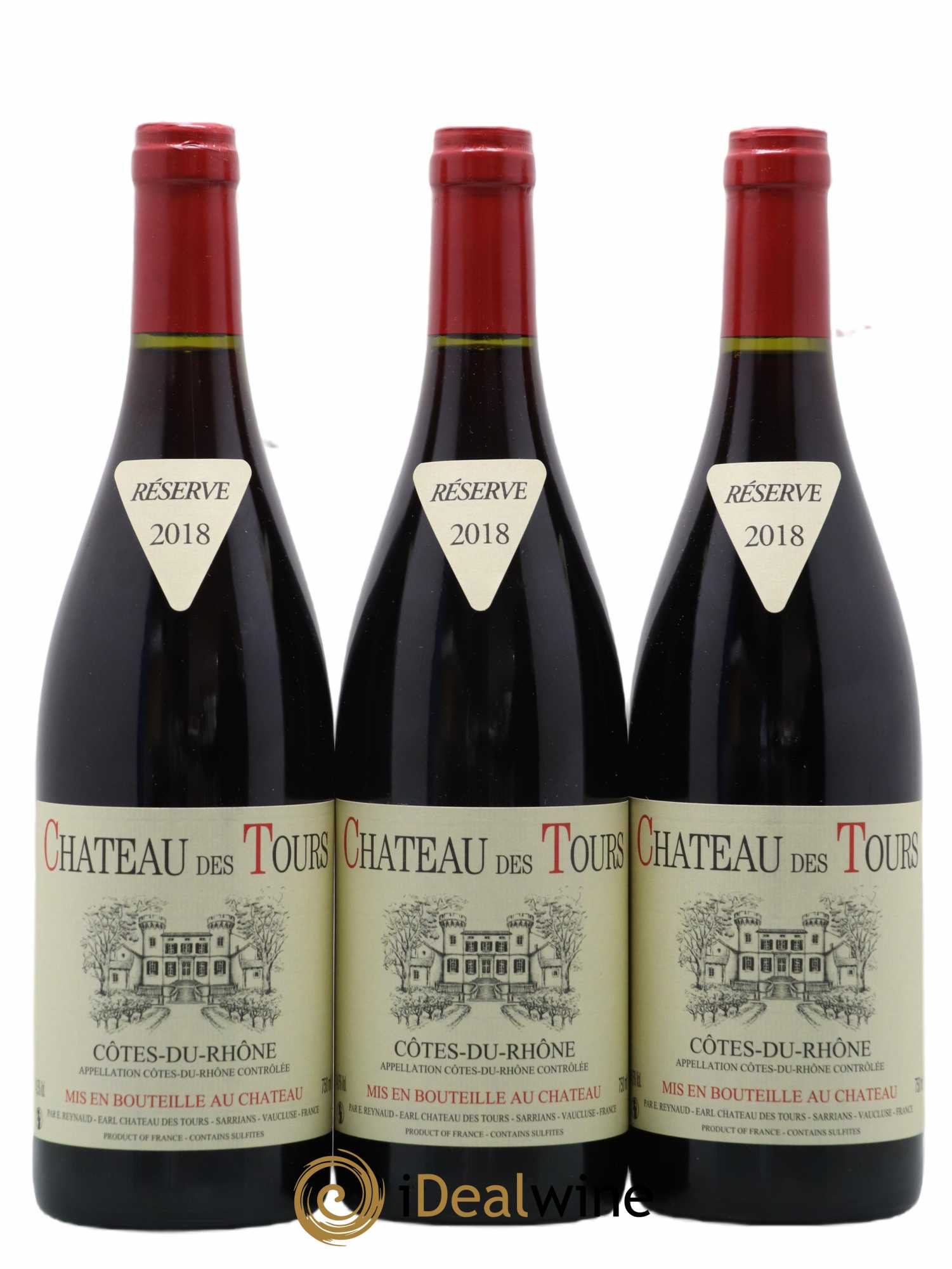 Côtes-du-Rhône Château des Tours Emmanuel Reynaud 2018 - Lot de 3 bouteilles - 0