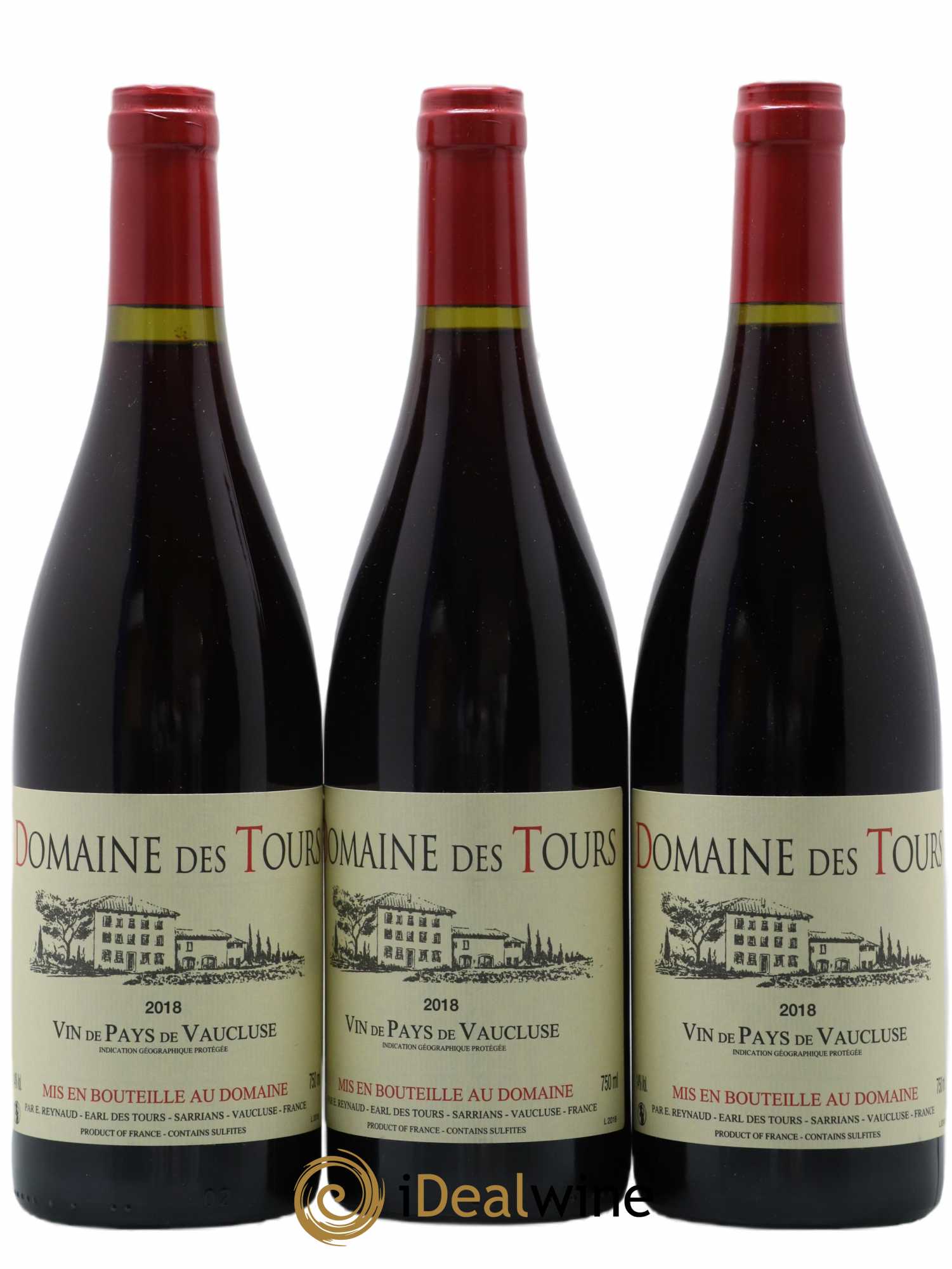 Vaucluse (Vin de Pays de Vaucluse) Domaine des Tours Emmanuel Reynaud 2018 - Lot de 3 bouteilles - 0