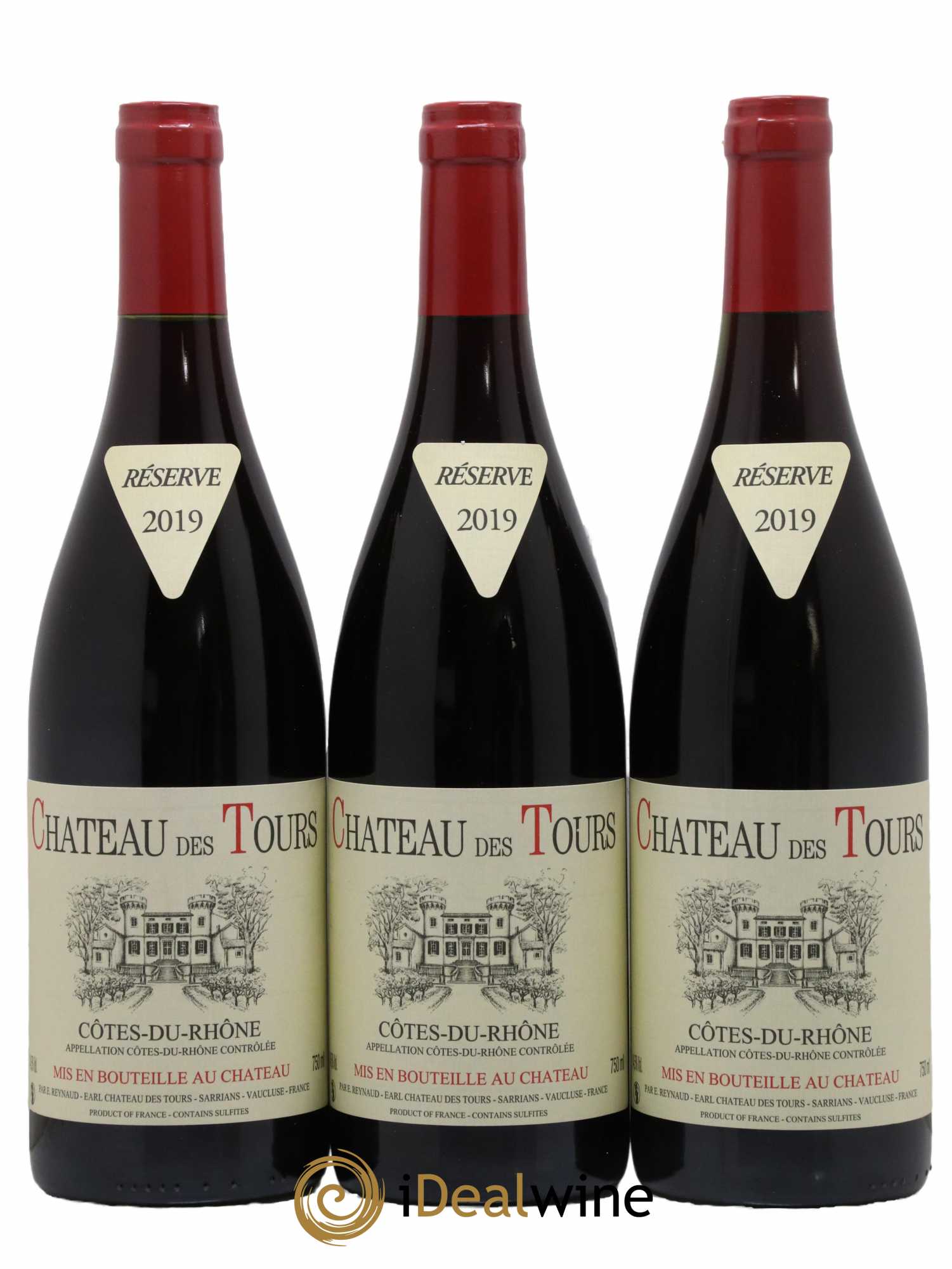 Côtes-du-Rhône Château des Tours Emmanuel Reynaud 2019 - Lot de 3 bouteilles - 0