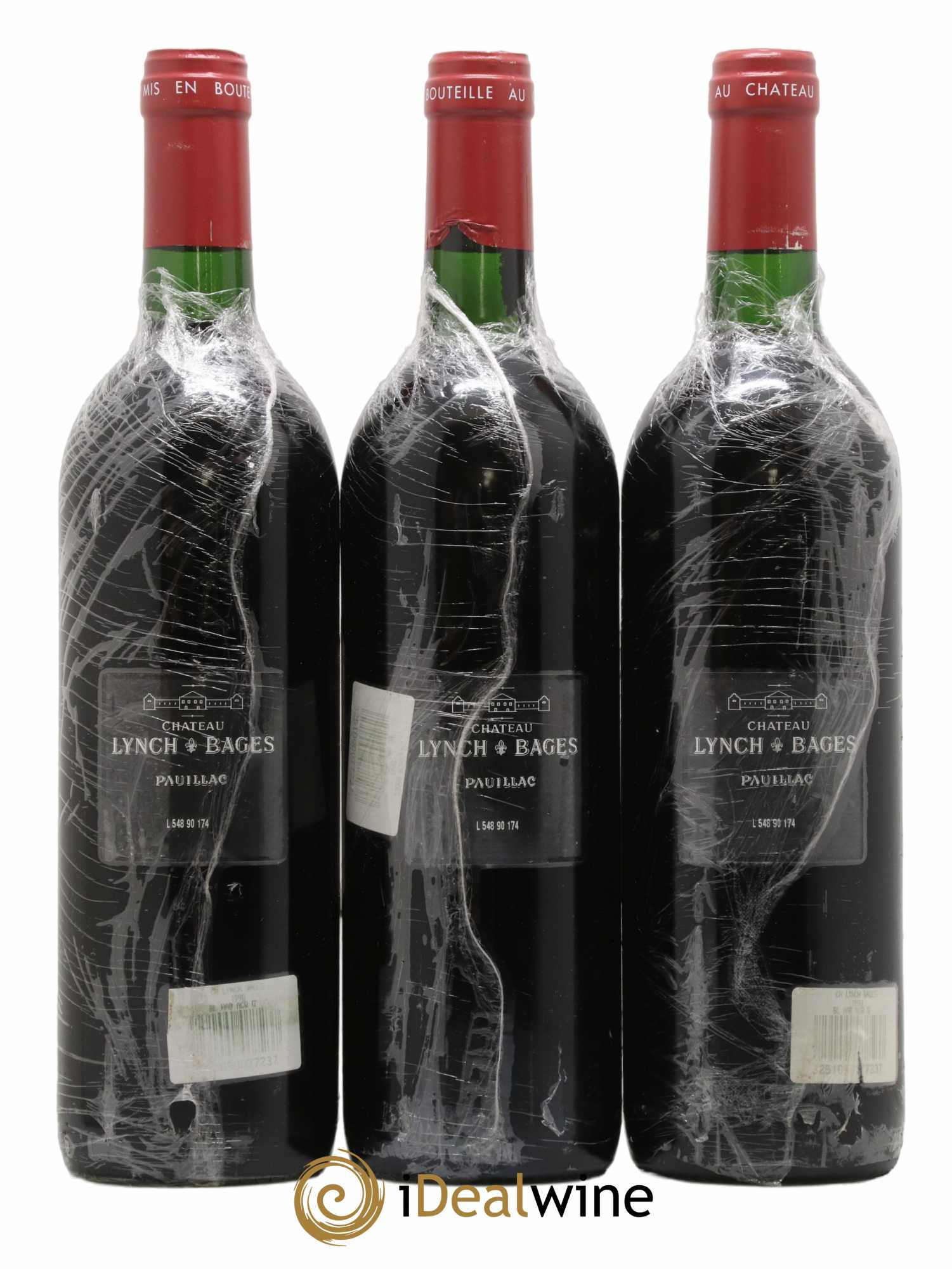 Château Lynch Bages 5ème Grand Cru Classé 1990 - Lot of 3 bottles - 1