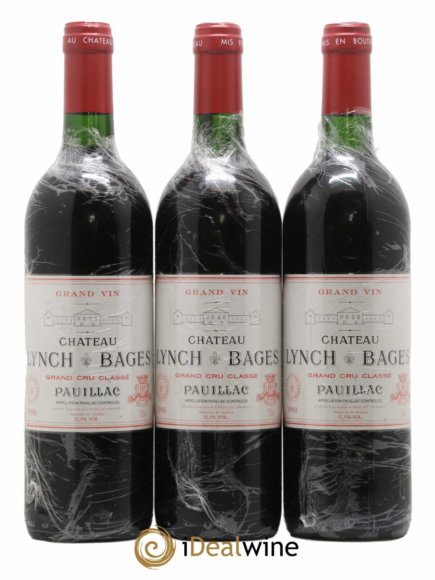Château Lynch Bages 5ème Grand Cru Classé 1990 - Lot of 3 bottles - 0