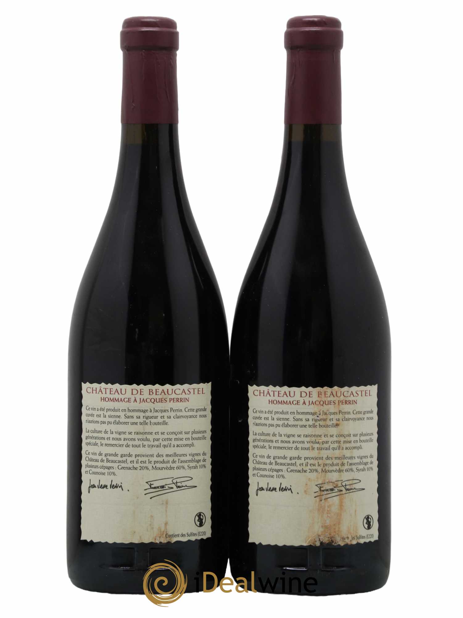 Châteauneuf-du-Pape Château de Beaucastel Hommage à Jacques Perrin Famille Perrin 2009 - Lot de 2 bouteilles - 1